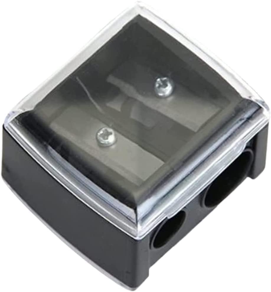 ブラックアイブロウアイライナー鉛筆削り、カバー付きデュアルホールアイ、お手入れ簡単、旅行に優しい..