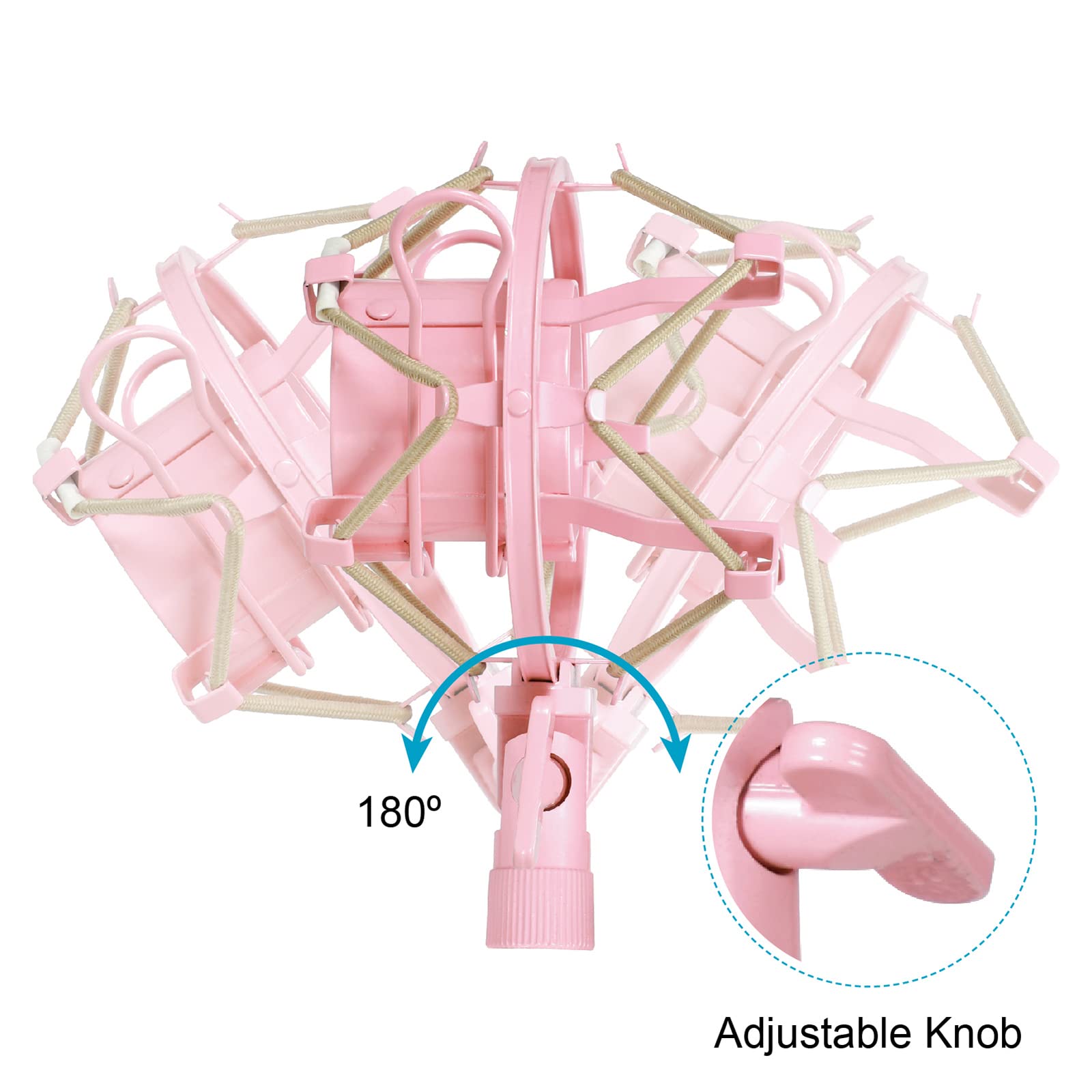 マイクショックマウント マイク 防振サスペンションホルダー 金属製 調節可能 高分離マイククリップマ..