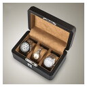 腕時計ケース、レザーウォッチボックスオーガナイザー 男女兼用 3つのスロット付き エレガントな時計ケースディスプレイホルダー メンズウォッチ収納 夫と友人用