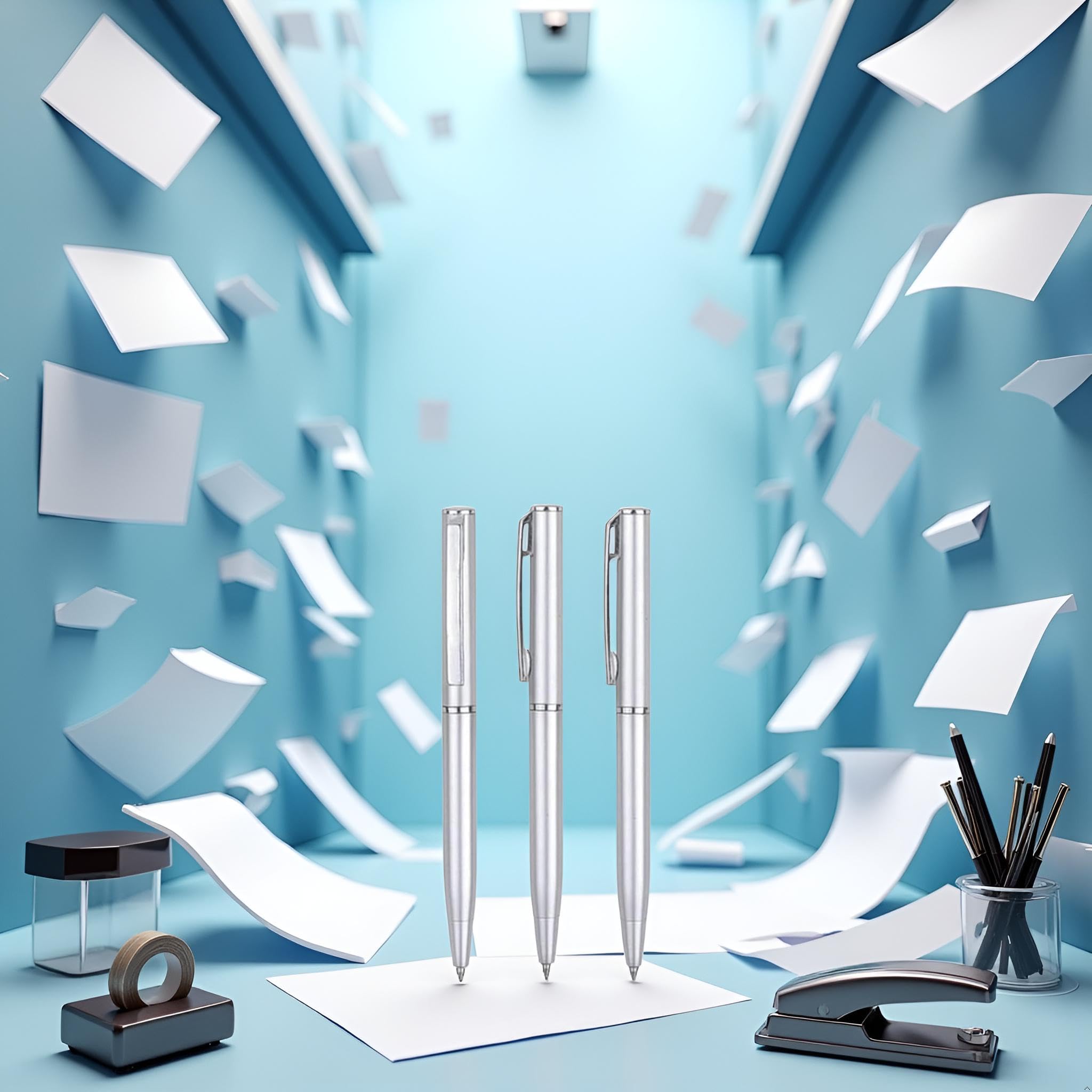 ボールペン3本、小型格納式ボールペン、小型筆記用ペンショートペン、小さなペンインクボールペン、ス..