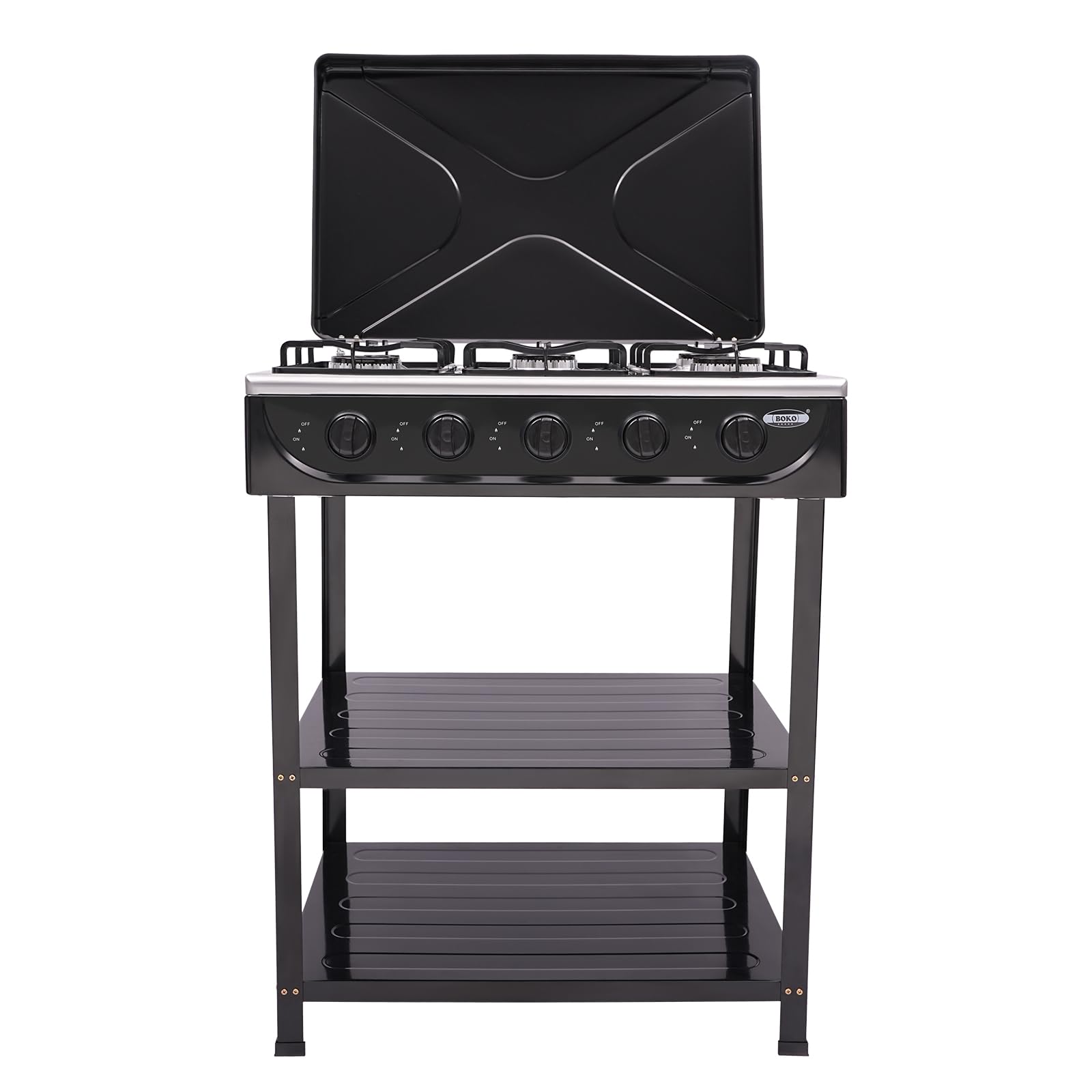 ガスストーブ ポータブル Lストーブ バーナー サポートレッグスタンドと風遮断カバー付き 高耐久 ステ..