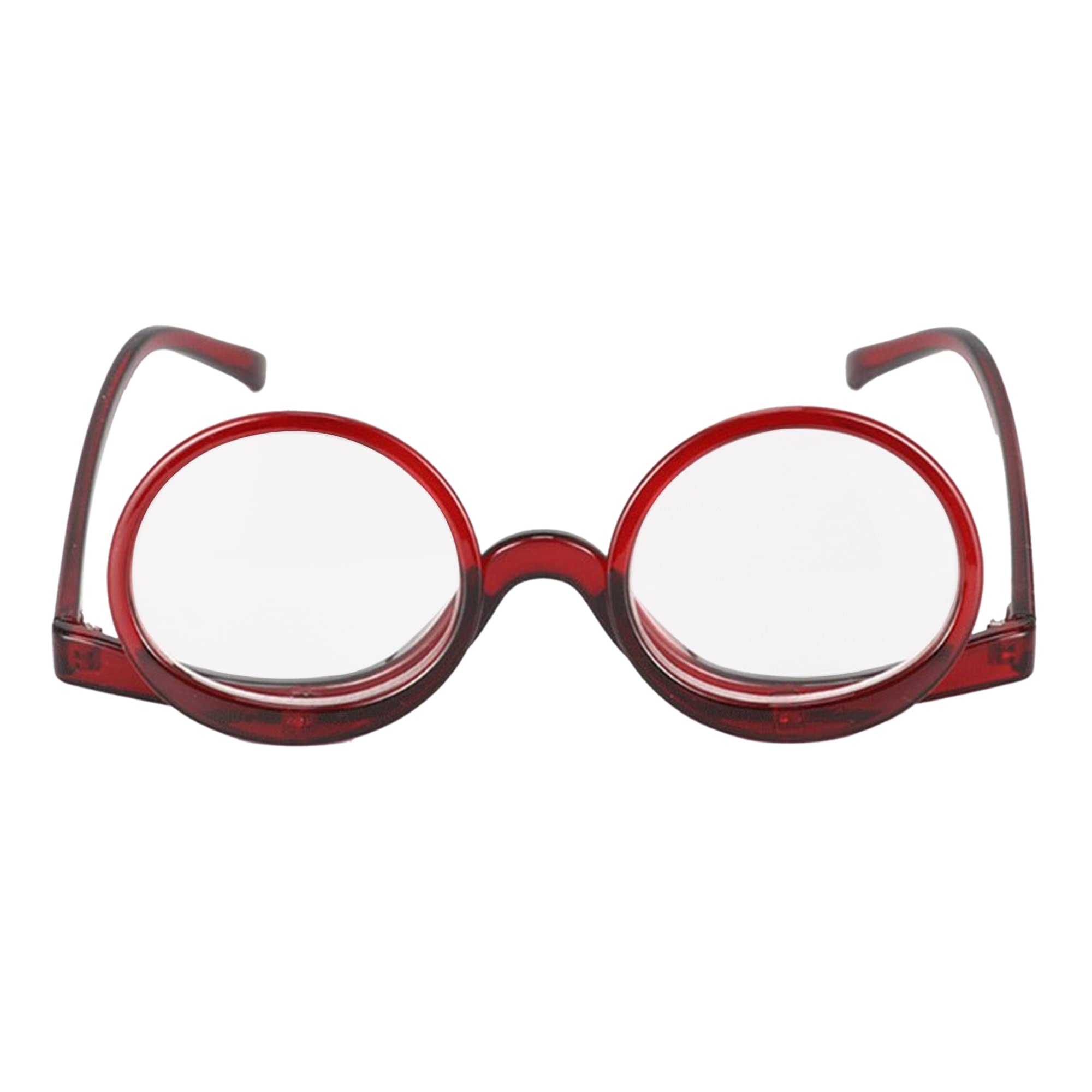 拡大鏡メイクアップメガネアイメイク眼鏡フリップダウンレンズ折りたたみ化粧品メガネ 女性用