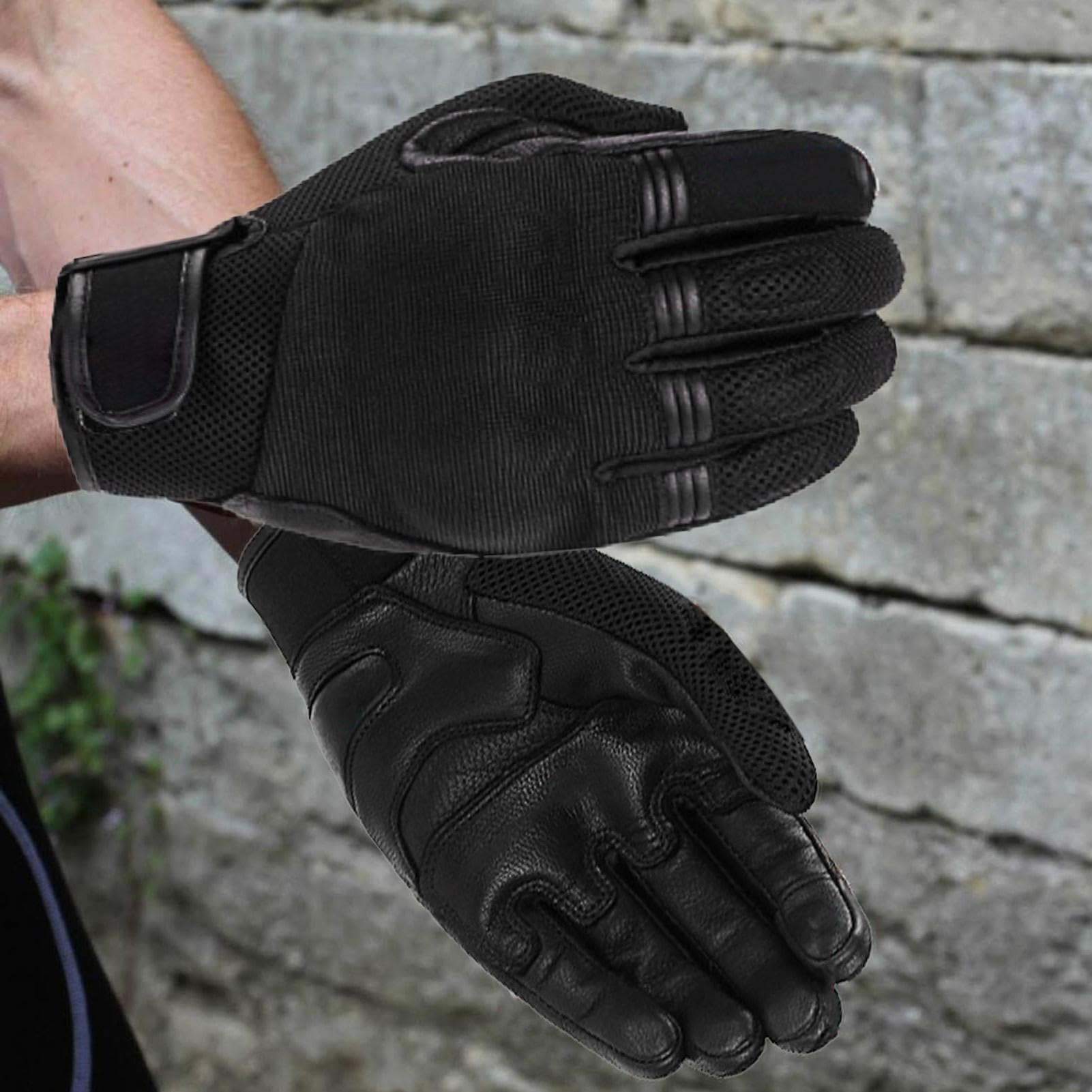 男性用の乗馬手袋、男性用のオートバイの手袋, アンチスリップ防水防風フルフィンガーウィンターグロー..