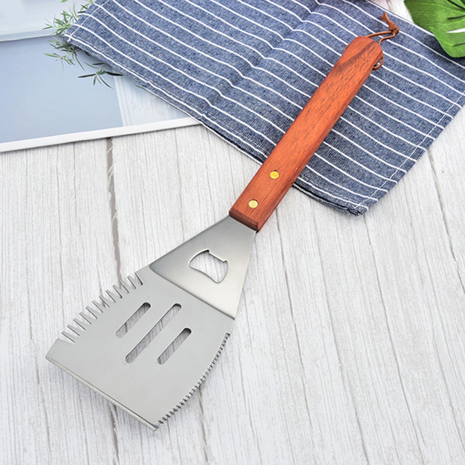 グリル用スパチュラ | 軽量 グリル 調理器具 | 耐熱バーベキュー用フライ返し バックヤード ベランダ ピクニック アウトドア 調理に