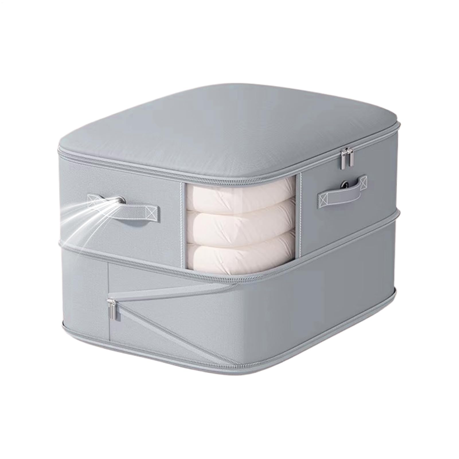 アピネスの圧縮オーガナイザー,圧縮収納オーガナイザー - ジッパー式2層スペースセーバー布団カバー用寝具衣類トート｜アングル3