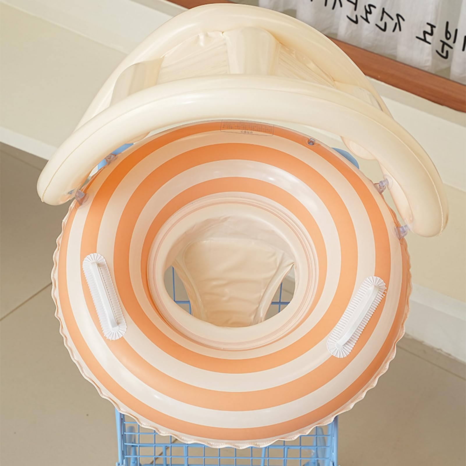 アピネスのベビーフロート キャノピー付き - トドラーエア式スイミングシート - 子供用ロリポップフロート 日よけキャノピー付き 屋外遊び 水泳 海 プール｜アングル3