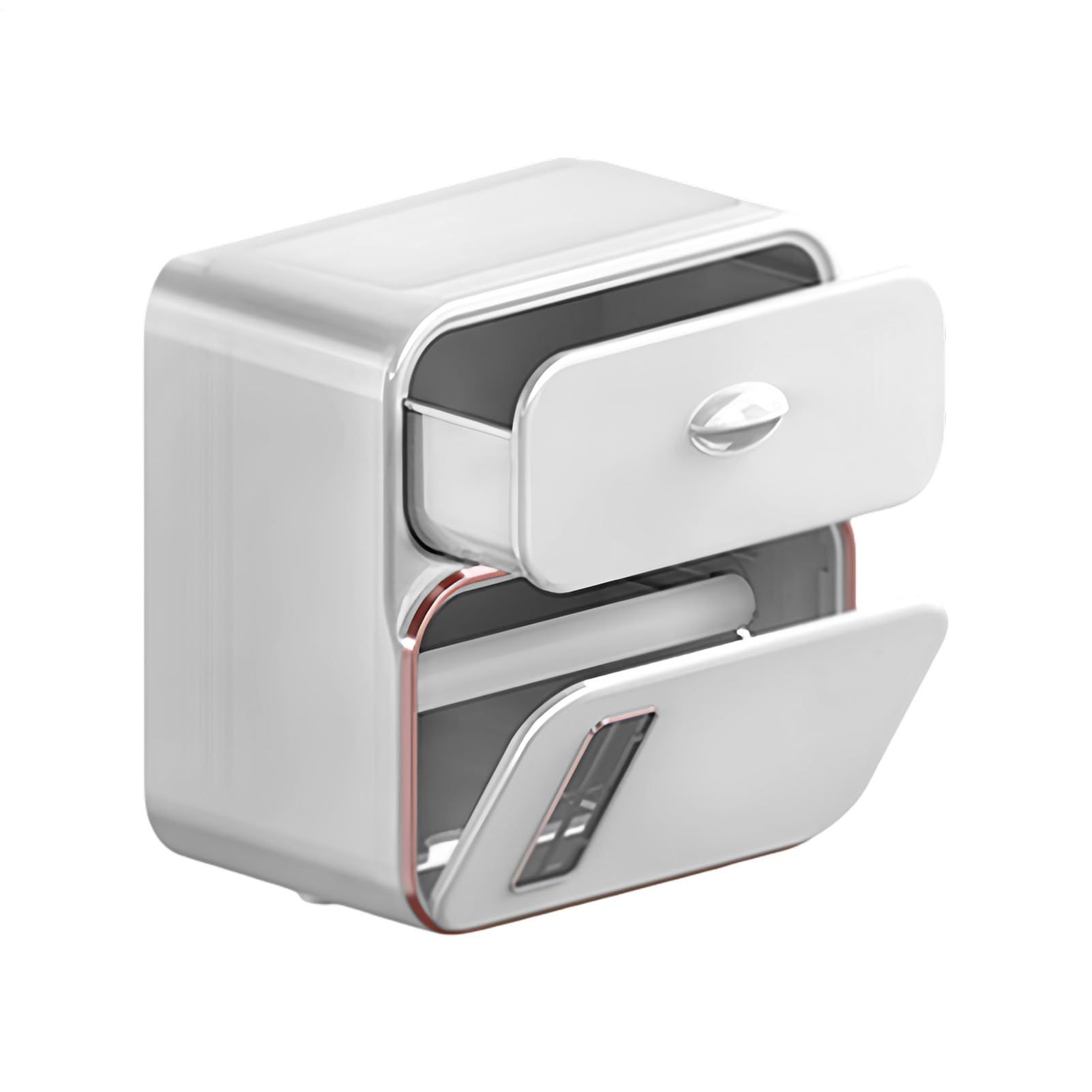 ウォールマウントティッシュボックスホルダー | トイレットペーパーディスペンサー,引き出し付き接着式..