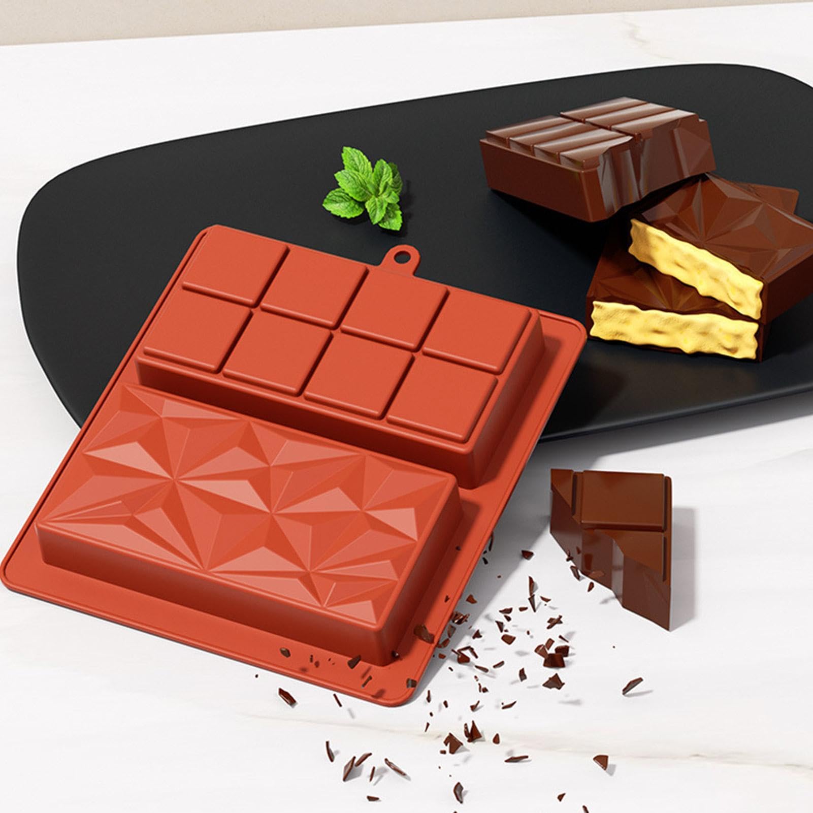 深いチョコレートバー型、充填用の深いチョコレートバー型,シリコーンフォンダンケーキチョコレートバ..