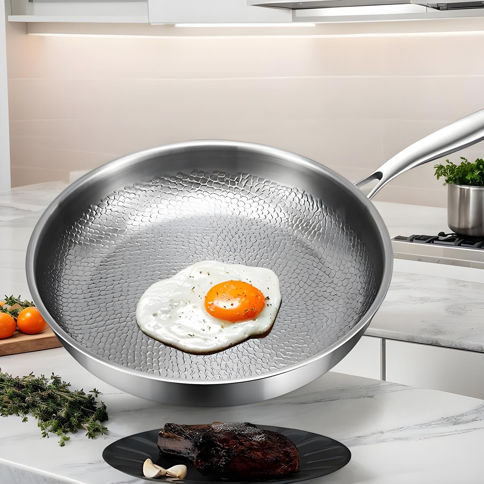 ノンスティック フライパン - ソテーパン | 蓋付きグリルパン 寮・レストラン・ホテル・キッチン・アパート・キャンプ用(3)