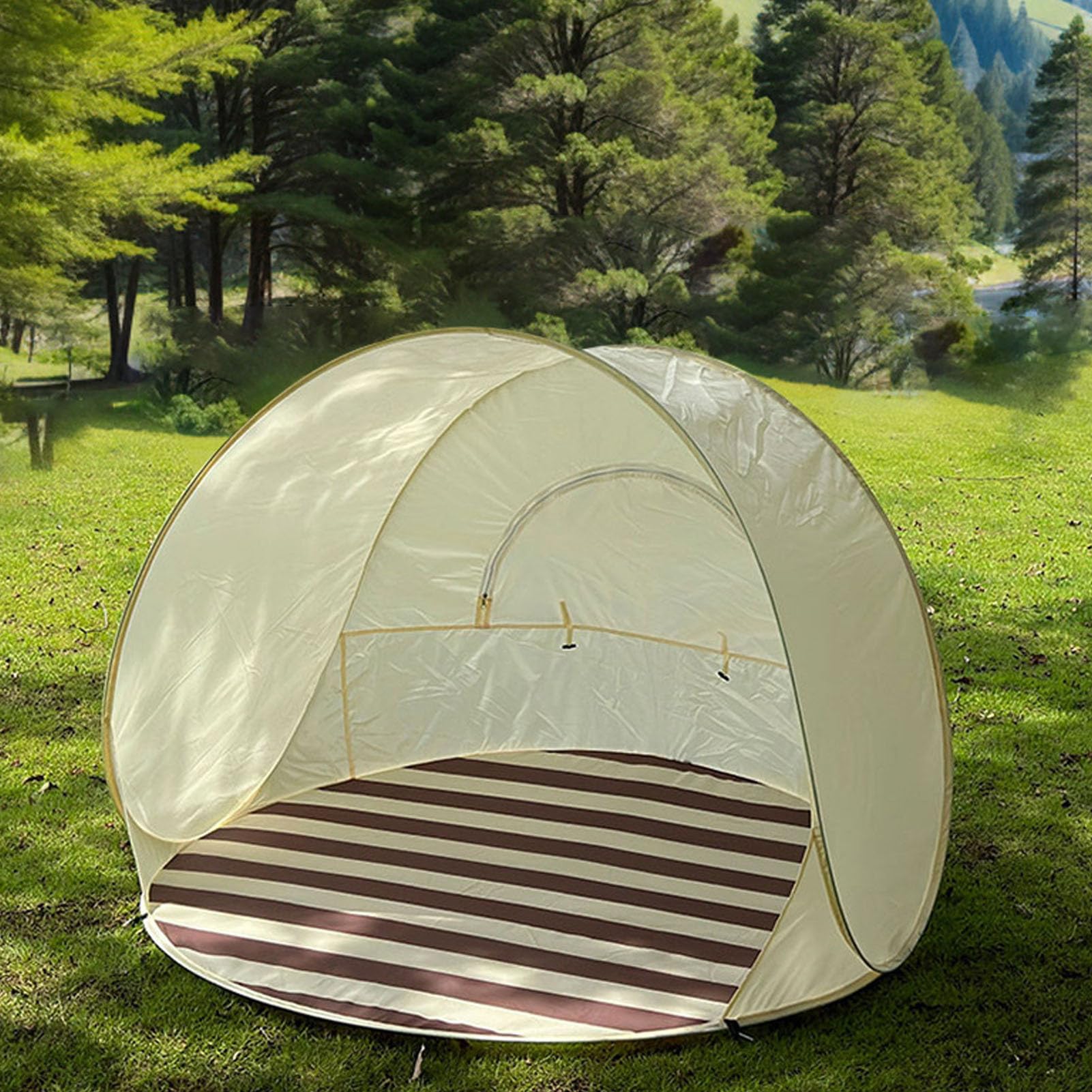 折りたたみ式ビーチテント | ビーチ用 自動開閉式折りたたみテント,メッシュ保護 日よけシェルター 旅行 キャンプ 家族の外出 裏庭 プールサイド ピクニック 遊び場用