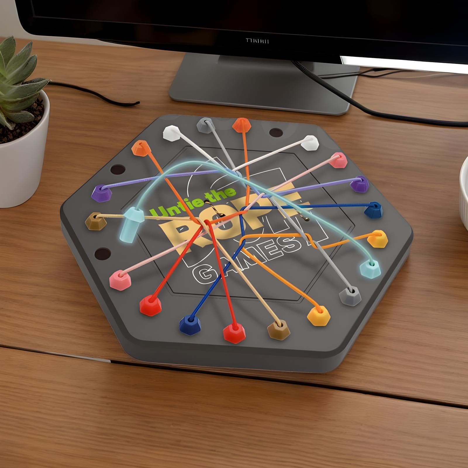 ブレインノット パズルゲーム, 子供向け楽しい知育紐パズルチェスゲーム, 戦略的なチャレンジングな屋内活動、ポータブルストリングソリューションのレーシングおもちゃ家庭用や移動中に(3)