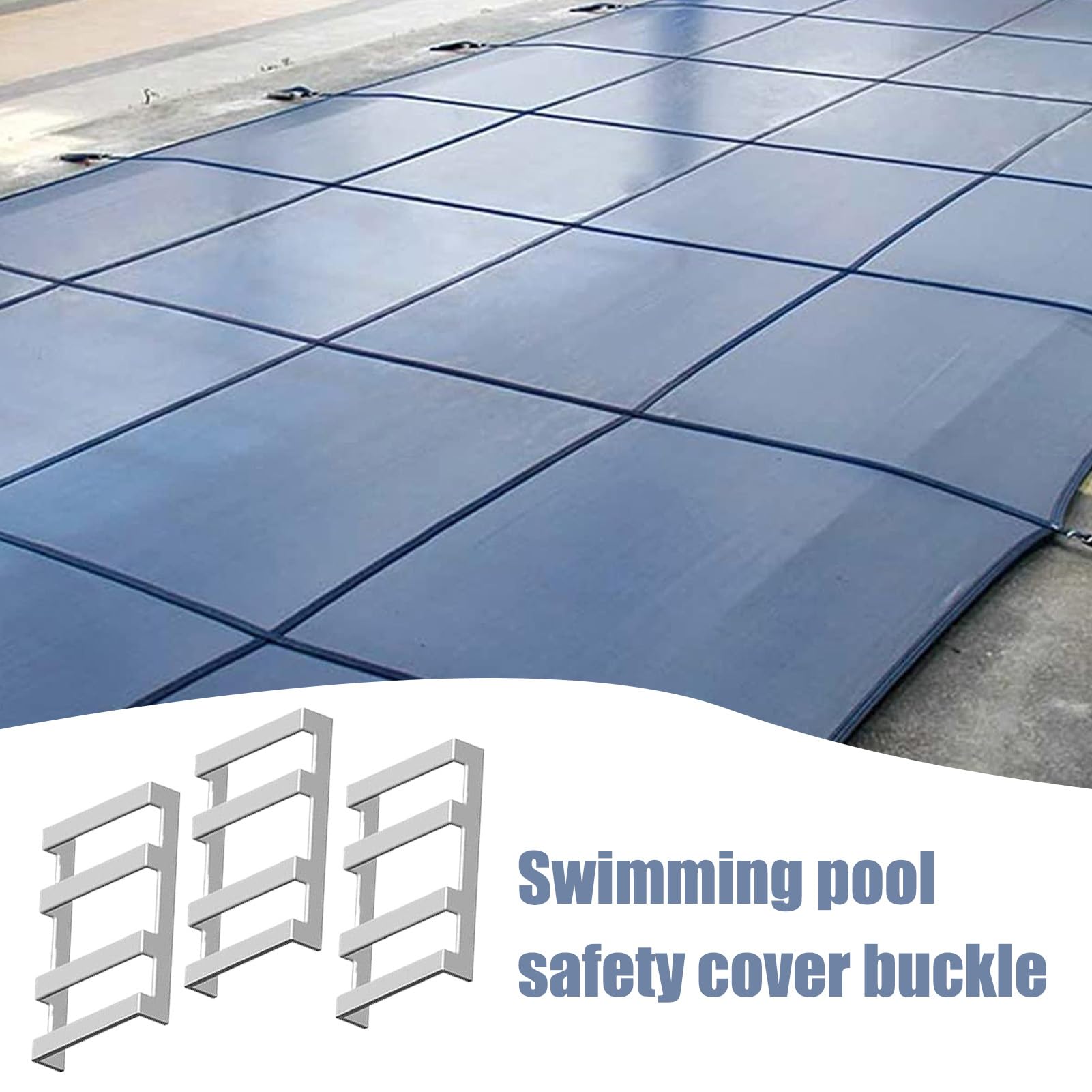 プール安全カバーストラップバックル | 3点 スイミングプールアクセサリー | 耐候性 安全カバー用ロッキングバックル 庭・裏庭・家庭ガーデン向け