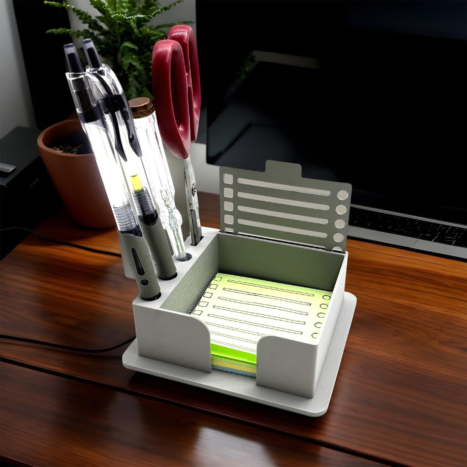 付箋ホルダー - 付箋ケース - デスクトップペーパーディスペンサー 繰り返し使える文具 自宅 職場 学校..