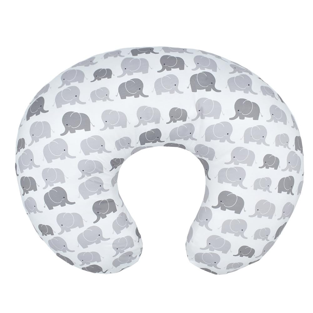 授乳用枕カバー 伸縮性 枕 スリップカバー 授乳中のママ用 両面デザイン (親子ゾウ)