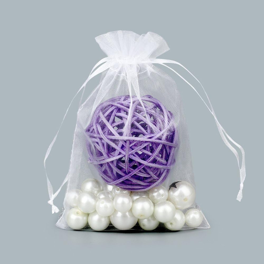 無地透明メッシュバッグ 巾着袋 4x6インチ 100枚 ジュエリーギフト キャンディパーティー ウェディング..