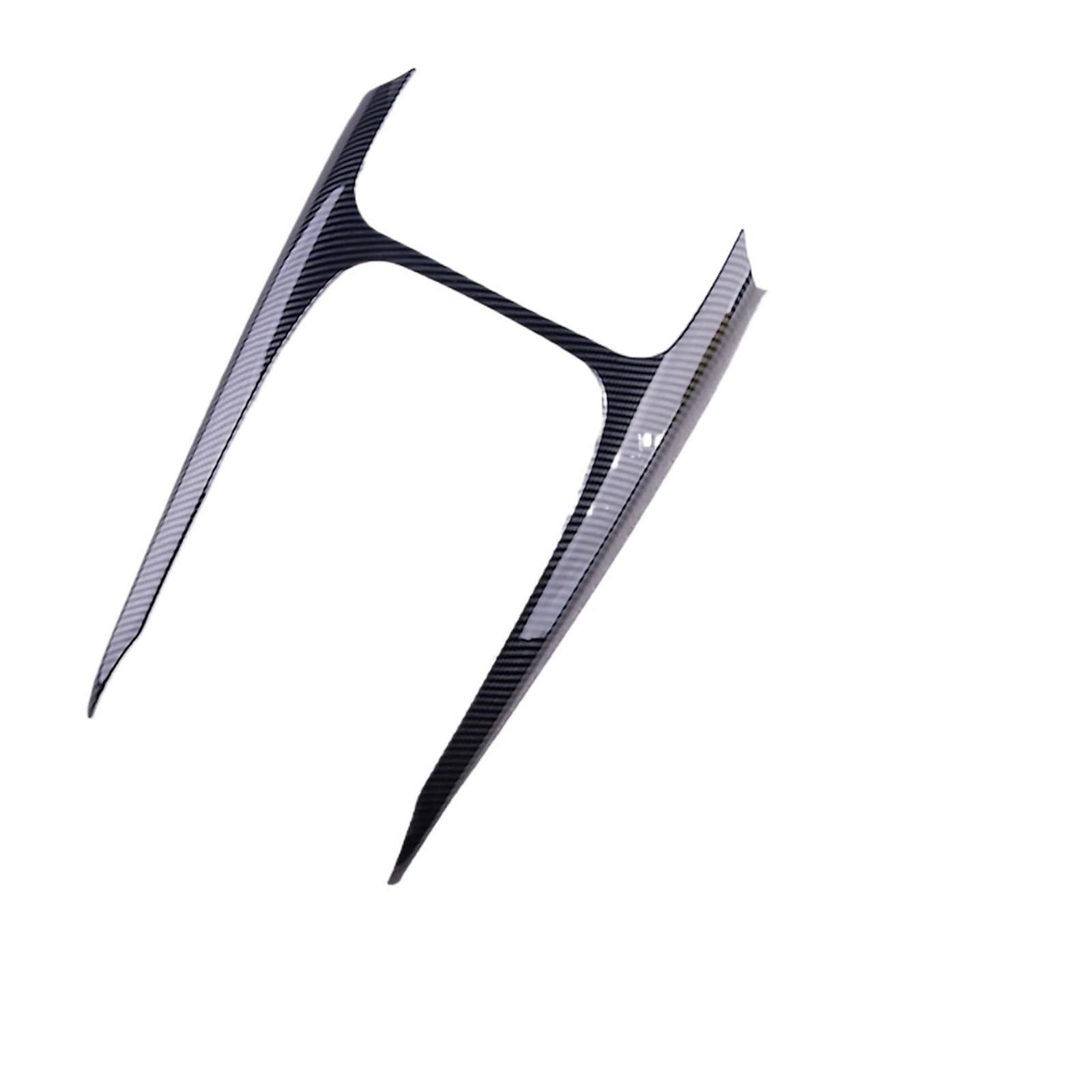 新車フロントコンソール ギアシフトパネルカバー トリム カーボンファイバーパターン ABSアクセサリー ..