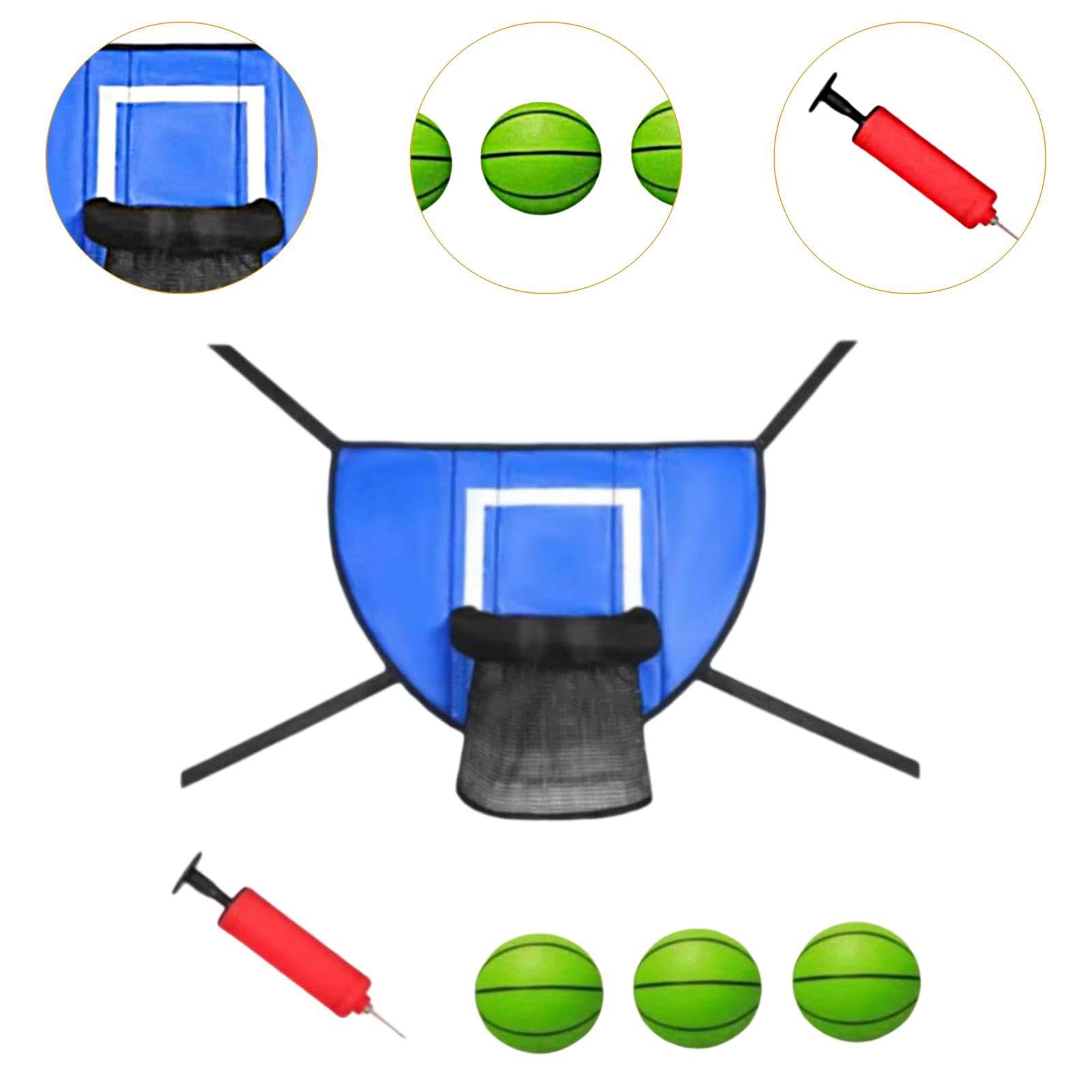 トランポリン バスケットボールフープアタッチメントセット ユニバーサルバスケットボールゴール ミニ..