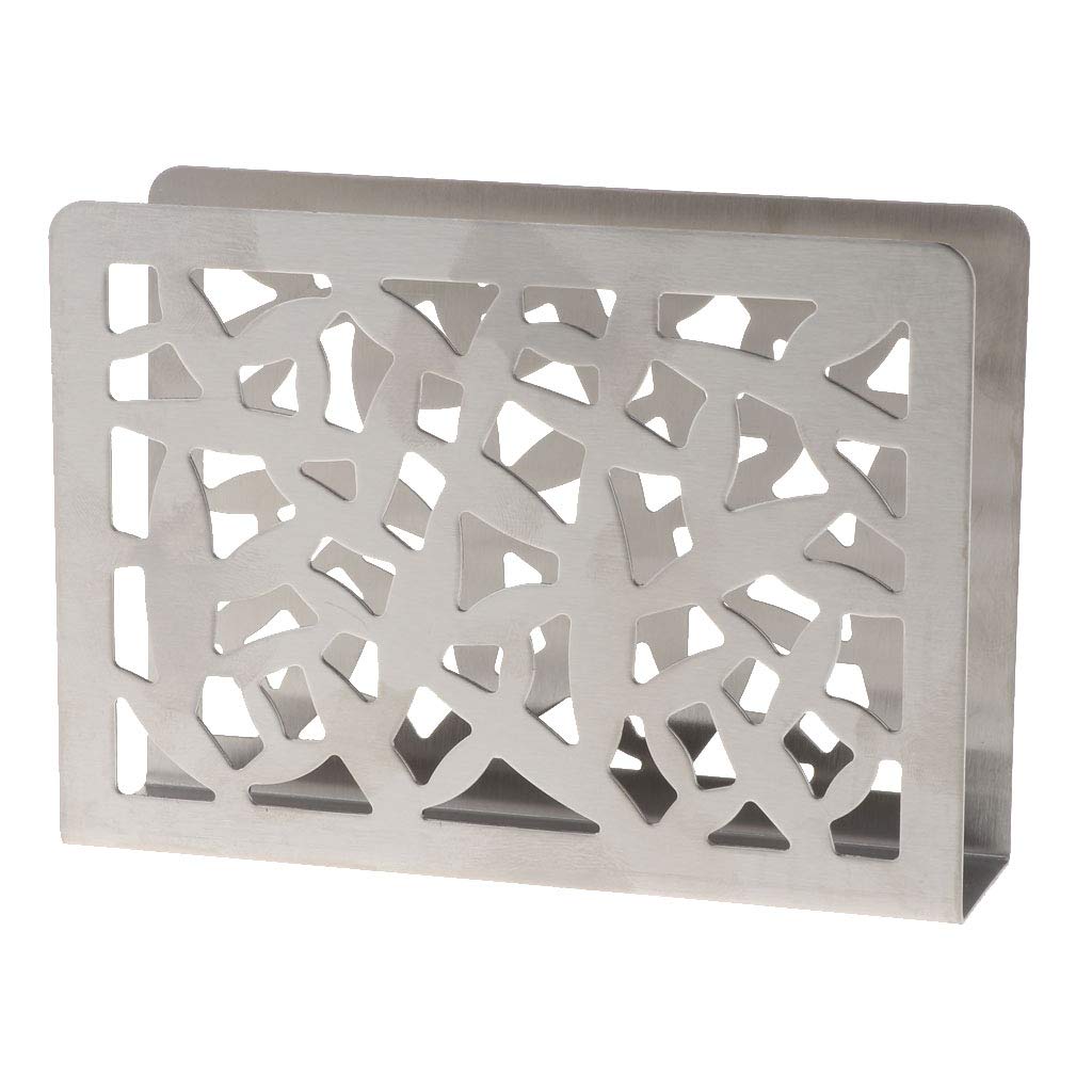 F Fityle ナプキンスタンド ナプキンホルダー 中空デザイン ホテル用 耐錆性 耐久性 メタル製 全様式, 花