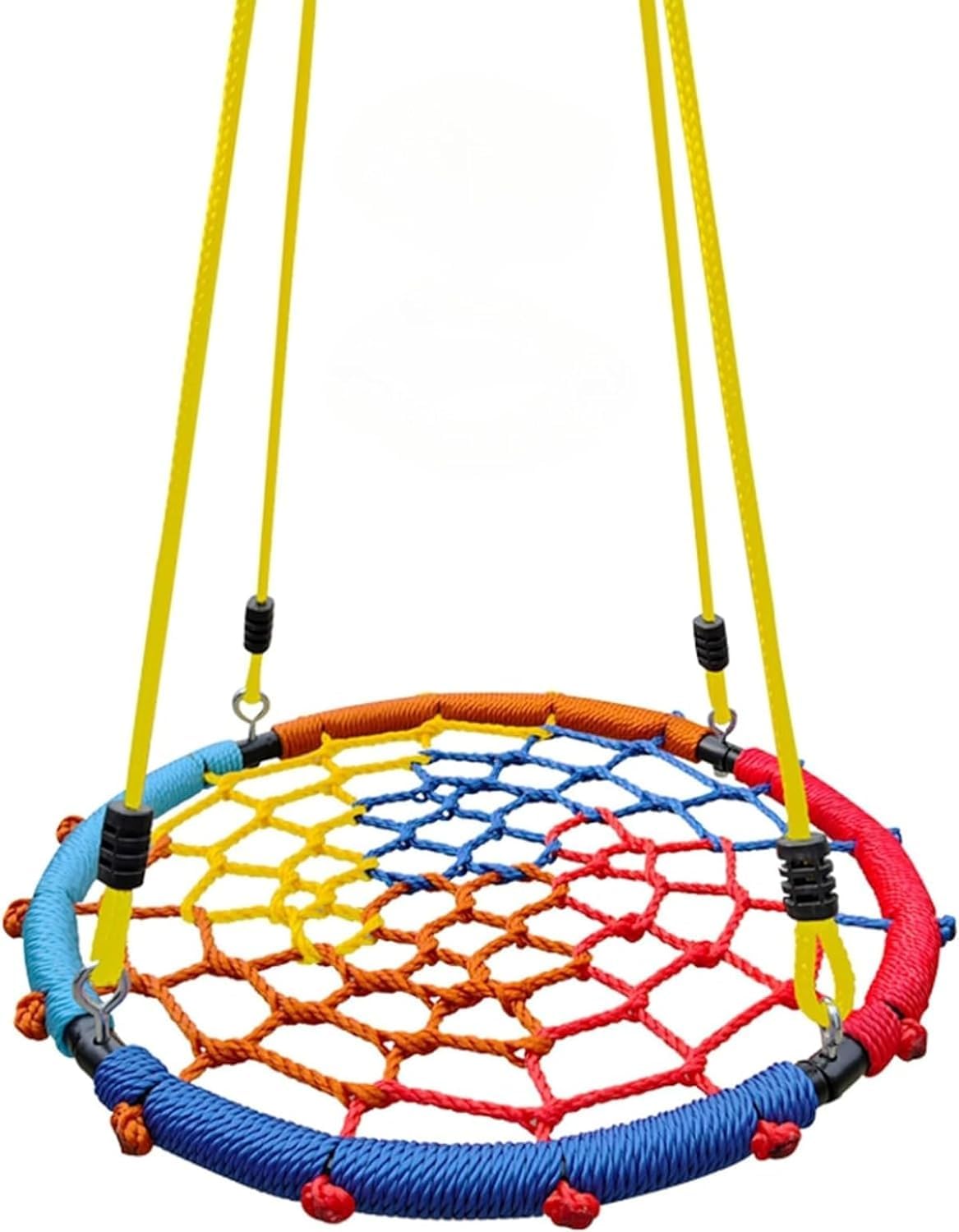 ブランコ 円形 吊り下げ式 ぶらんこ ブランコセット スパイダーツリースイング こども鳥の巣ブランコ 鉄管 PEロープ 調整可能なロープ長さ 耐荷重250kg 簡単設置 子供 大人も遊べる 屋外 屋内 遊び場に最適 (直径60cm)