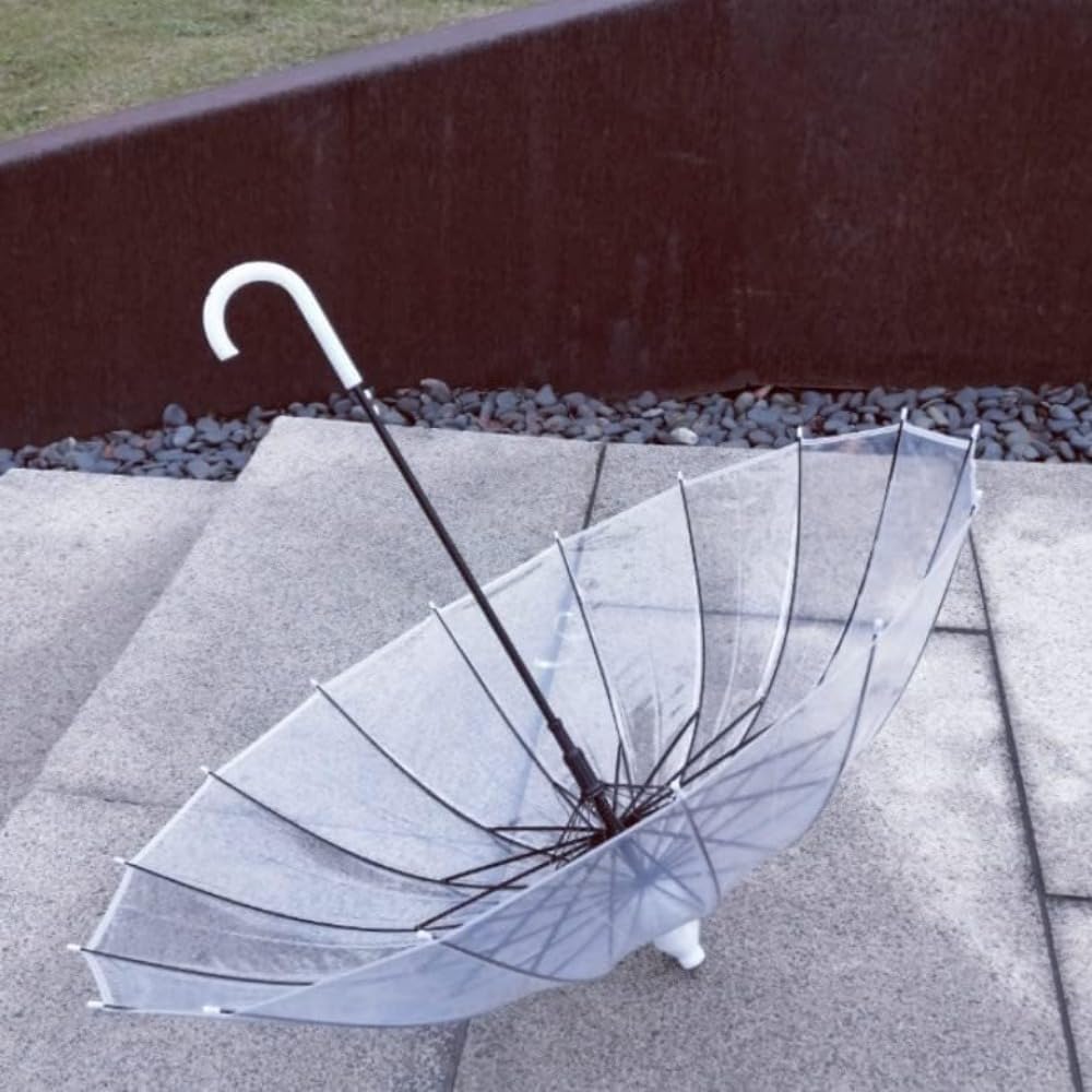 撥水カバー付き 傘 長傘 透明傘 ジャンプ傘 ビニール 16本骨 雨傘 大きいサイズ グラスファイバー骨 おしゃれ 梅雨対策 丈夫 耐風 超撥水 軽量 ワンタッチ 男女兼用 ステッキ傘 紳士傘 通勤 通学 ゴルフ アウトドア (ブラック)