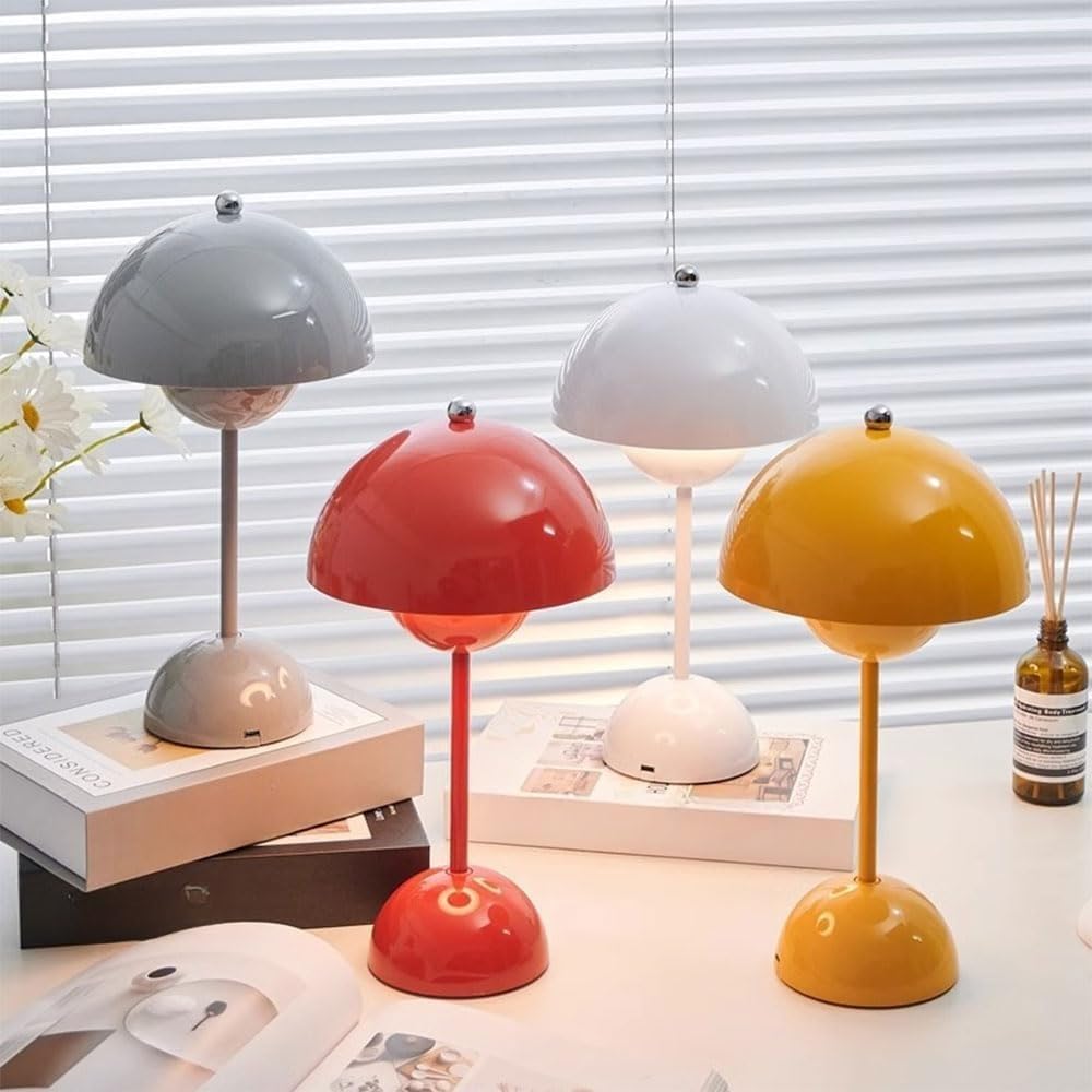 テーブルランプ テーブ ルライト 充電式のポータブルランプ 北欧 フラワーポット 卓上ライト ベッドサイドランプ 無段階調光 3色調色 読書灯 タッチセンサー 北欧デザイン かわいい モダン シック インテリア照明 書斎 寝室 デスク (ホワイト)