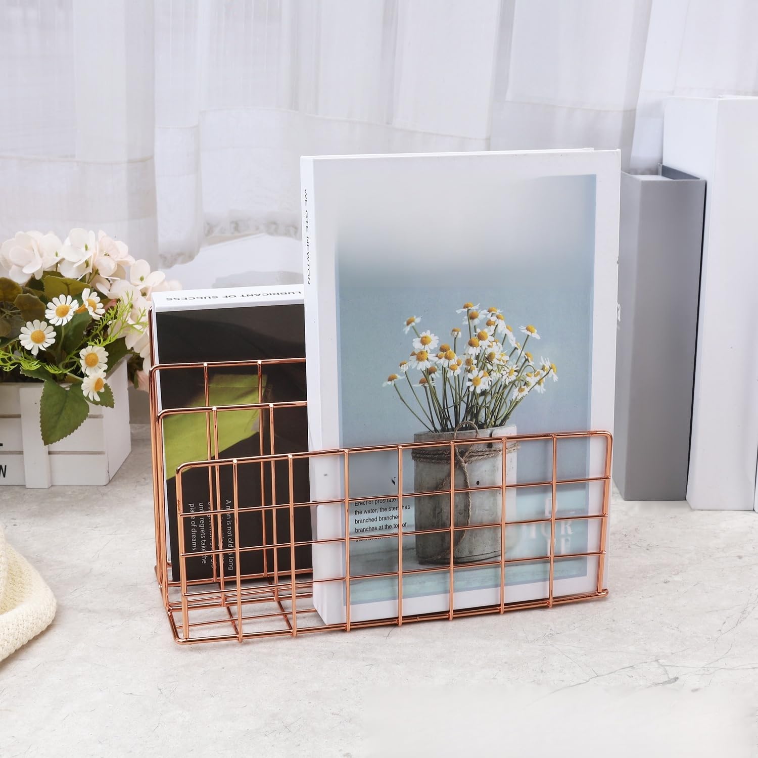 パンフレットスタンド 2個セット メタル製 デスクオーガナイザー 縦型設計 封筒/手紙/ドキュメント整理..