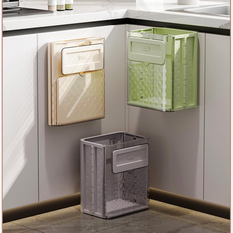 折りたたみゴミ箱 ゴミ箱 取り外し可能なスクレーパー 便利な収納 キャビネットドア式ゴミ箱 キッチン..