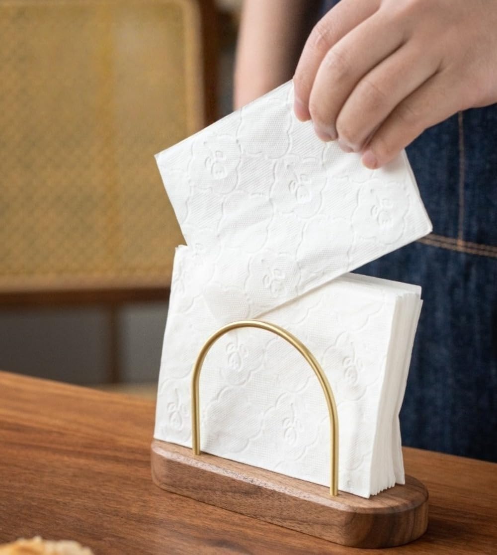 ナプキンスタンド 楊枝入れ付き ペーパーナプキンホルダー 紙ナプキン立て 木製 レトロ ナプキン収納 ..