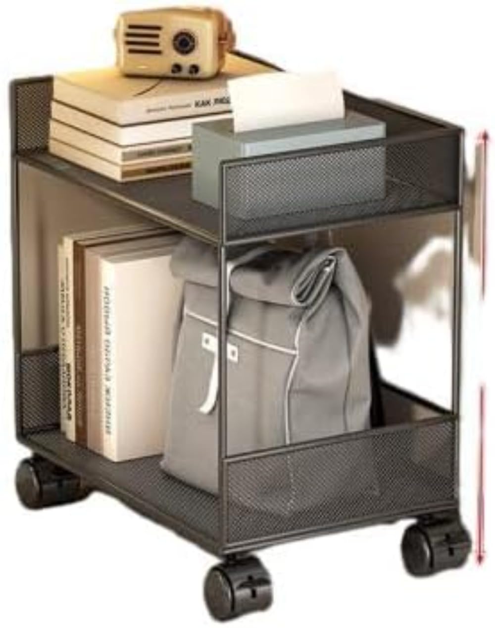 本棚 書架 ランドセルラック 机下書包置き棚 キャスター付き 書類棚 収納棚 収納ラックネット デスク整..