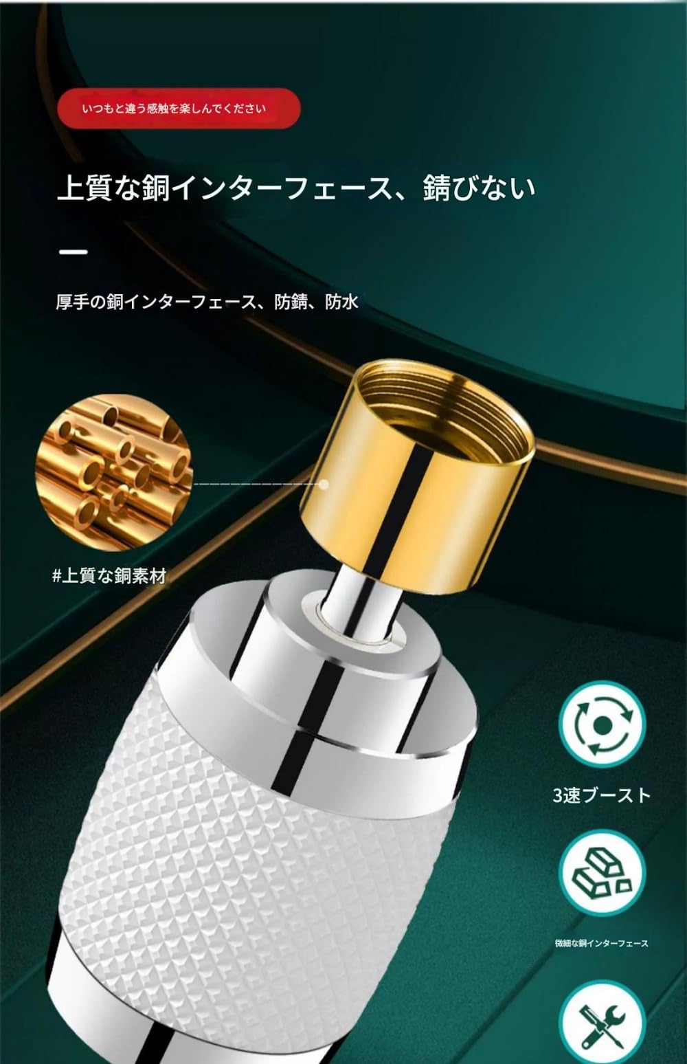 蛇口シャワー キッチン蛇口シャワー 720°首振りシャワーヘッド 3种モード 節水 泡沫器 水栓 ノズル 水はね防止 水漏れ対策 交換 キッチン シンク掃除 台所 浴室 洗面室 トイレにも適用可能 (レッド,短い)