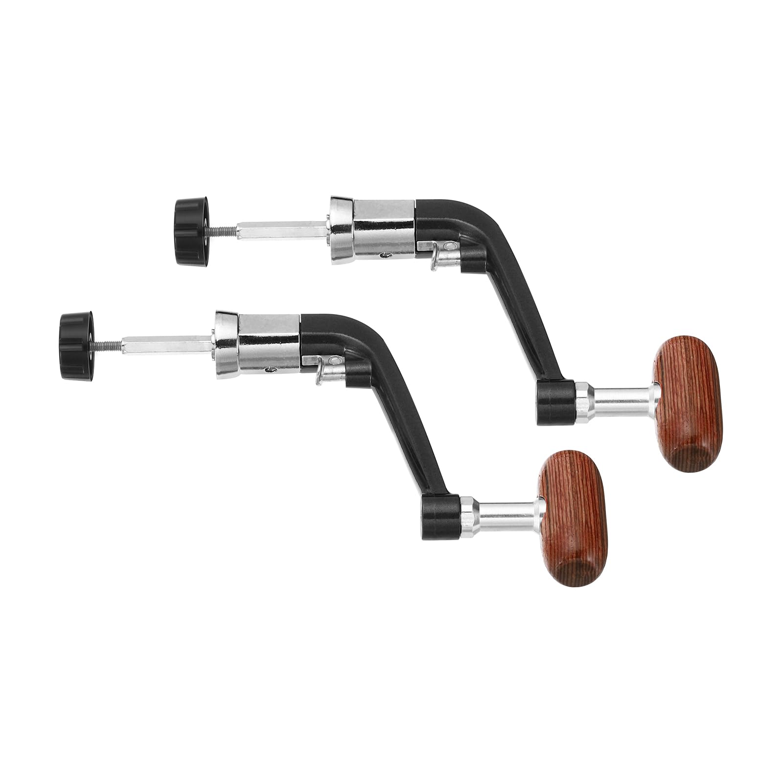 釣りリールハンドル交換部品 2個 メタルクランク ロックアーム ロータリーノブ ウッドグリ ップ 釣りリ..