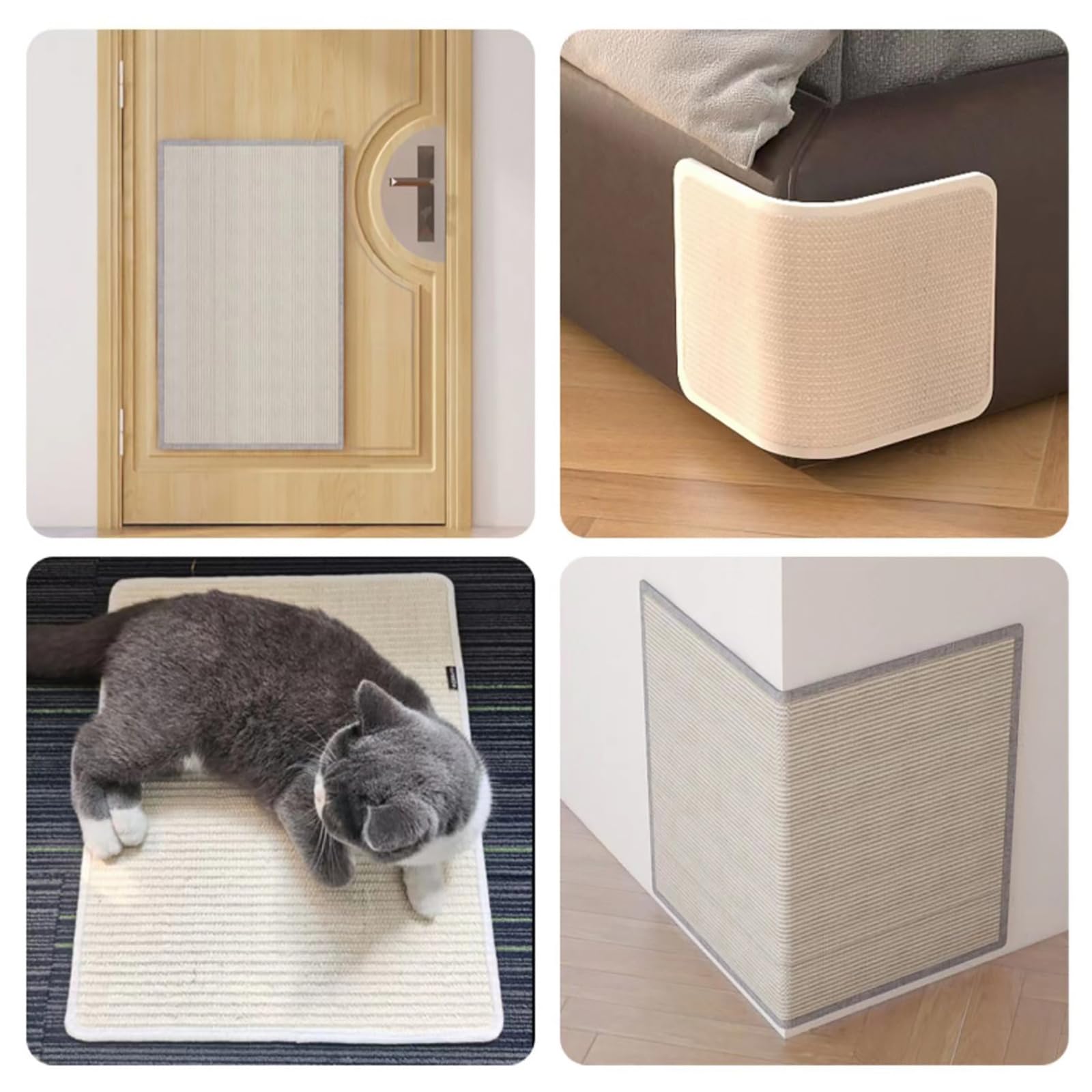 猫用爪とぎマット 猫 つめとぎ 麻 ネコ 爪とぎ マット つめとぎシート 天然 サイザル麻 爪研ぎ ストレス解消 ソファー 家具保護 ペット用品 猫用品 30*20cm ホワイト