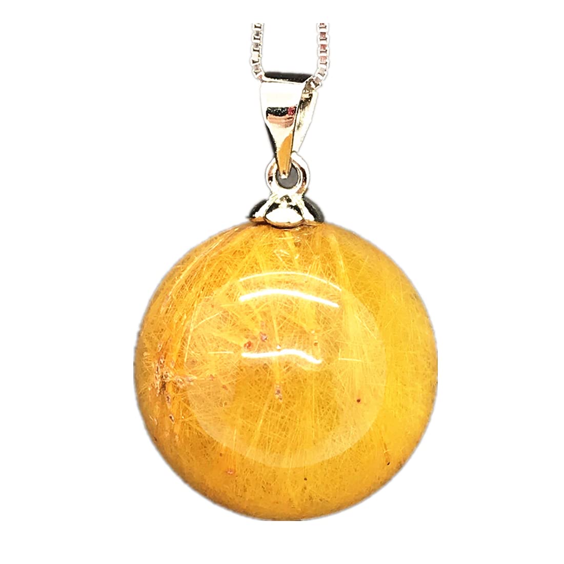 ゴールド ルチルクォーツ ペンダントネックレス 天然ゴールド ルチルクォーツ クリスタルストーン レデ..