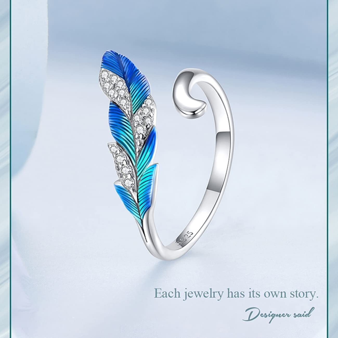 リング ジュエリー リング レディース フェザー オープンリング シルバー オープンリングセット 調節可..