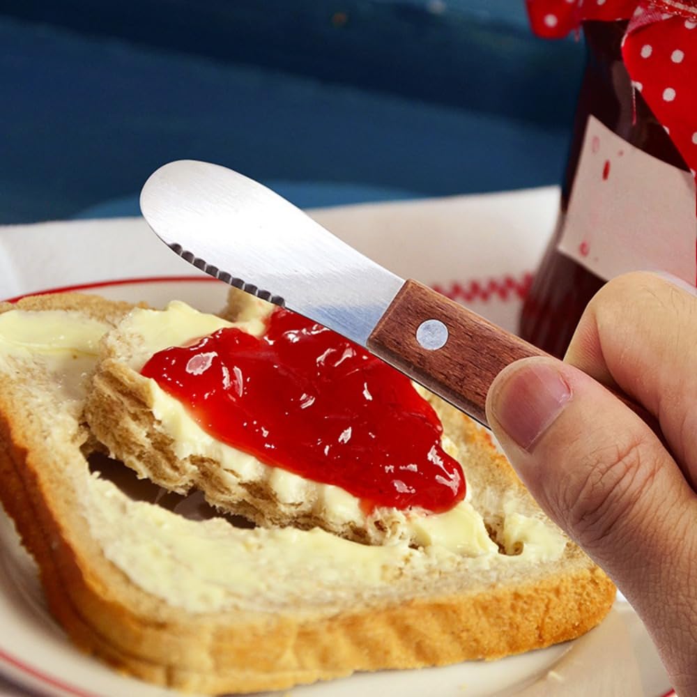 2個入り430ステンレスチーズカッタートランペット歯付き木柄牛脂カッターペンキ焼きパンチーズジャムカ..