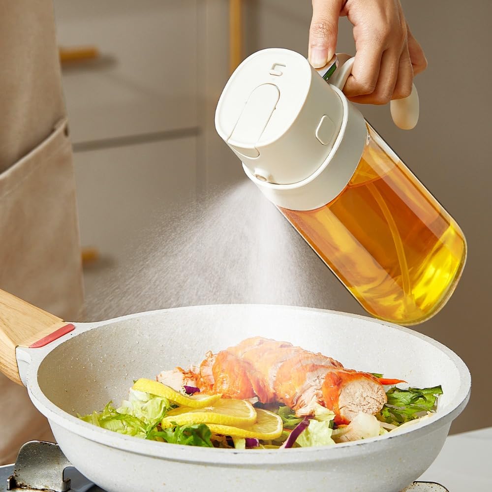 2個入りオイルボトル オイルスプレー オリーブオイル スプレー 片手操作 防水性と簡易収納性 セルフロ..