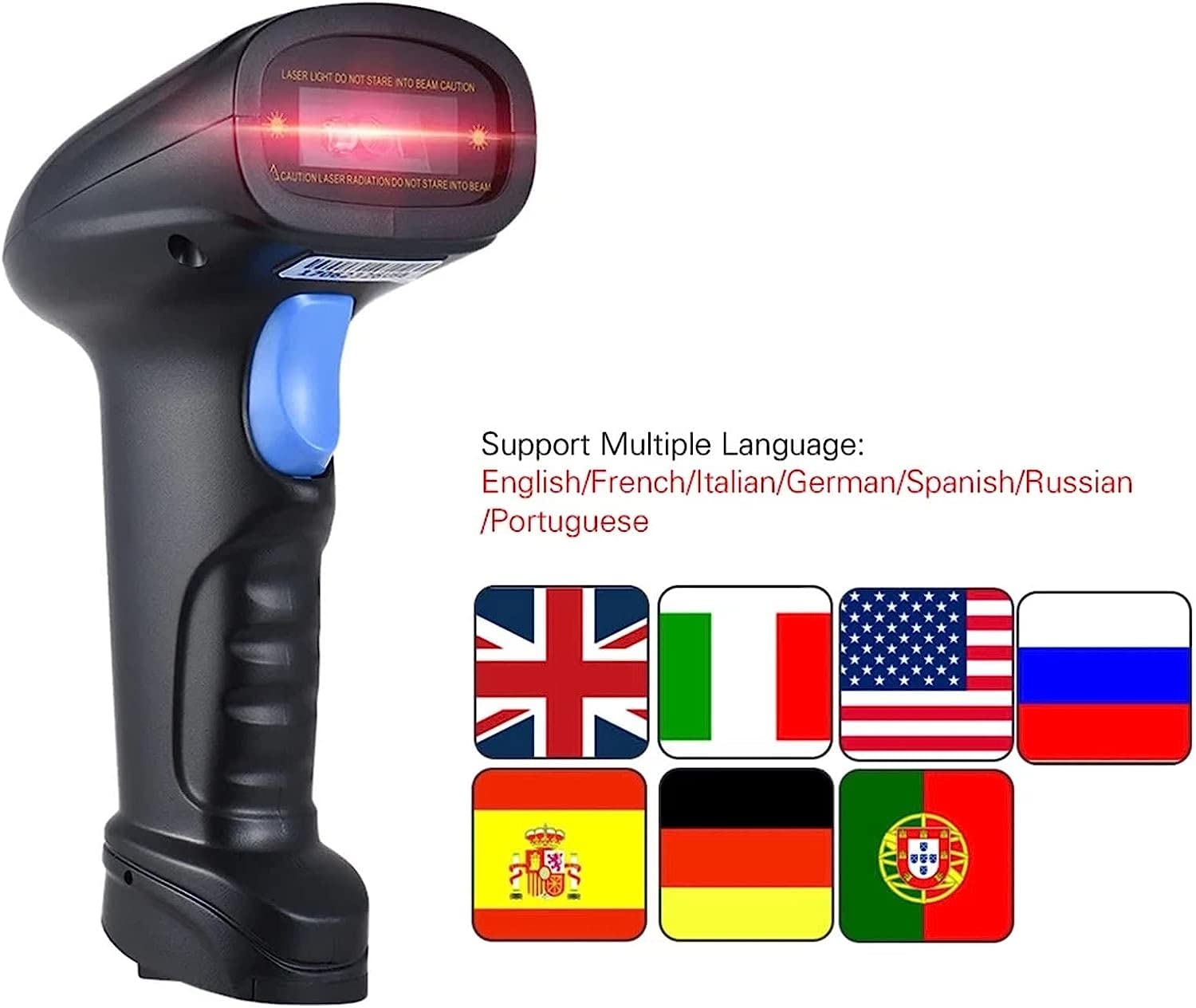 バーコードスキャナハンドヘルド2.4ワイヤレス1/2/バーコードスキャナバーコードリーダーレシーバー付..