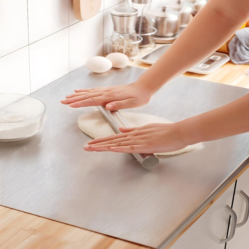 ステンレスエッジ付まな板・大型スチールまな板・金属製ペーストリーボード・ペーストリーボード・こね板・コンロ上まな板（キッチン用） 50 x 40 cm(3)