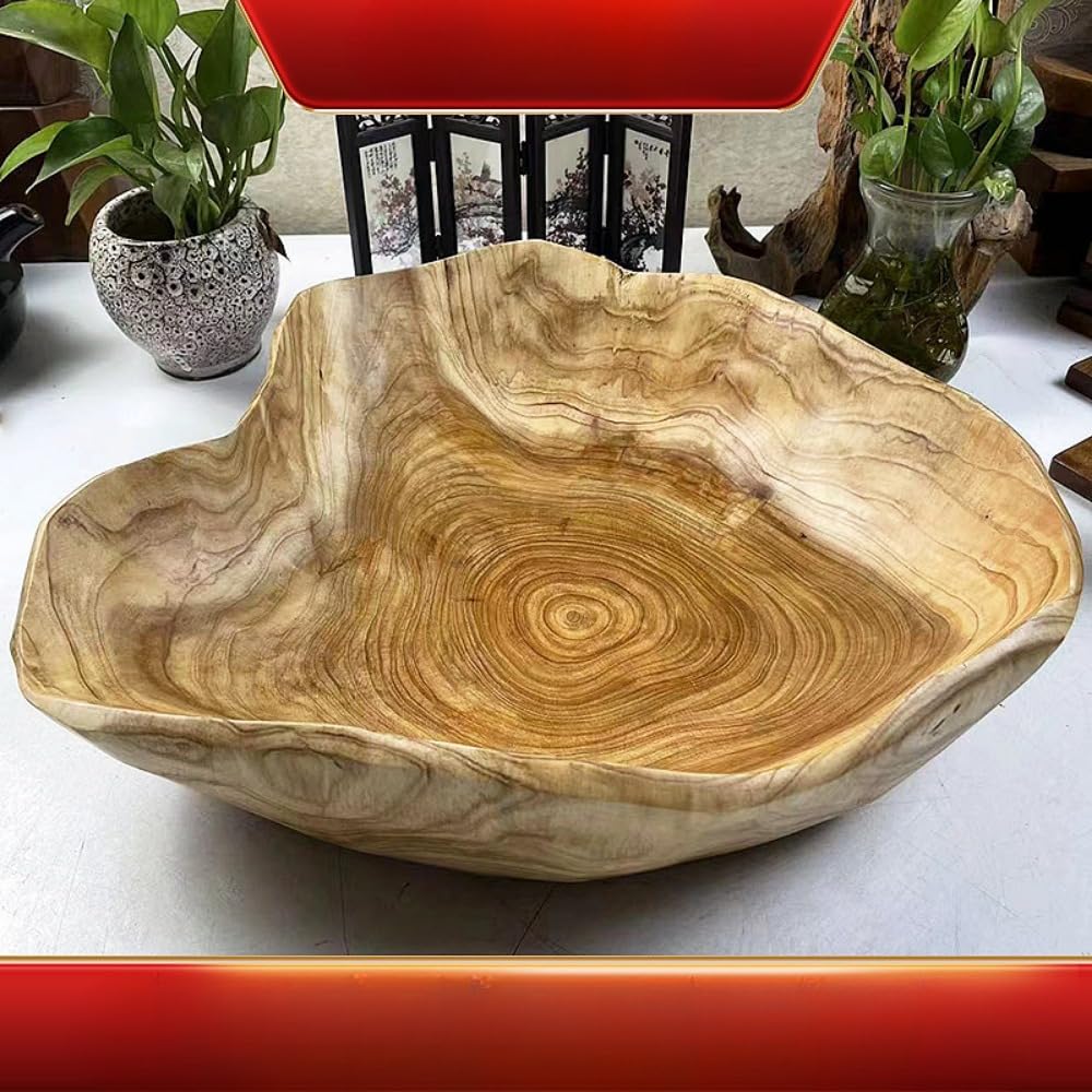 不規則な中国式レトロな置台でお菓子や果物の皿を飾る家庭用リビングホテル商用正方形木製果樹皿 (Lサ..