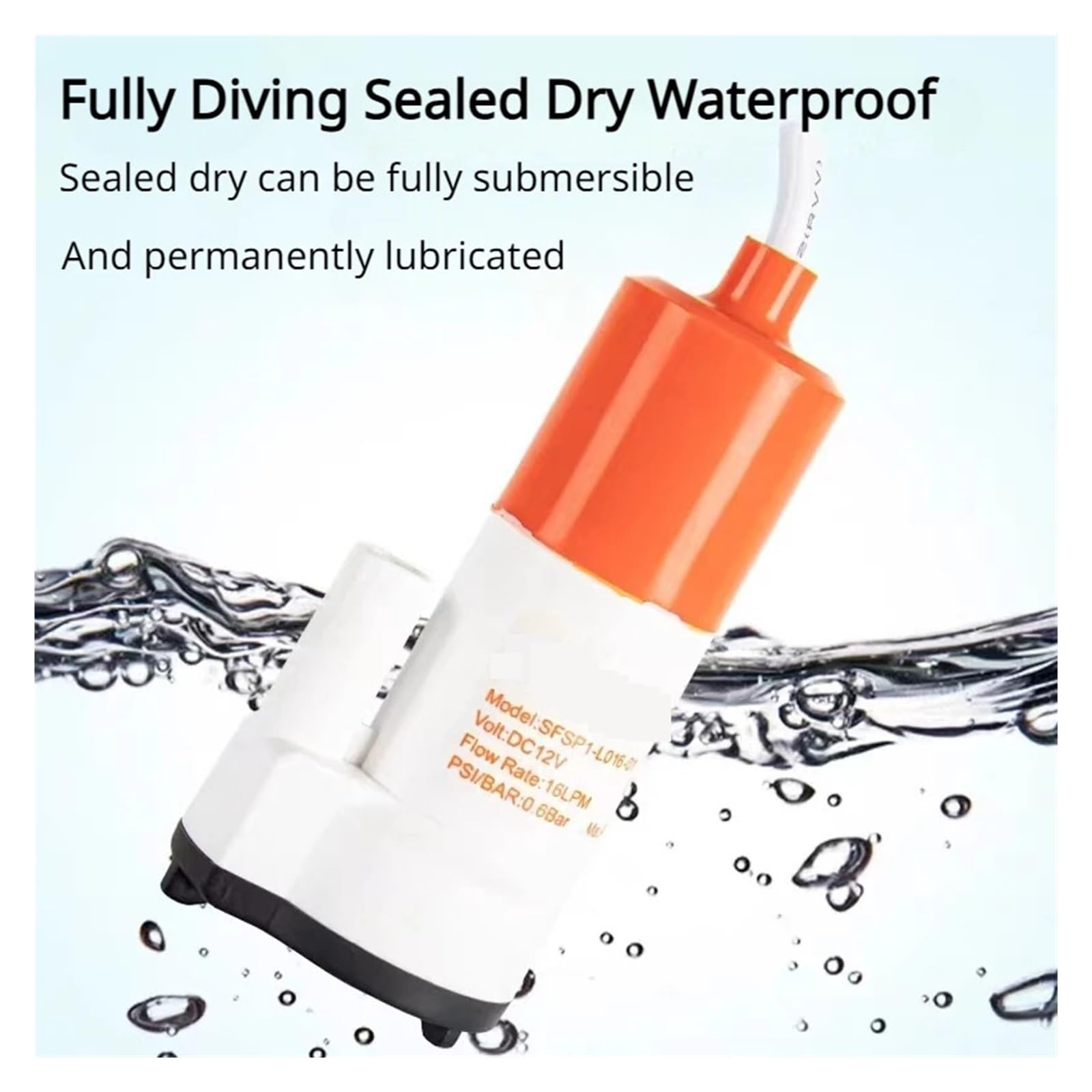 12/16LPM ポータブル水中ポンプミニポータブル 12V DC ビルジウォーターポンプ RV ヨットティーセット..