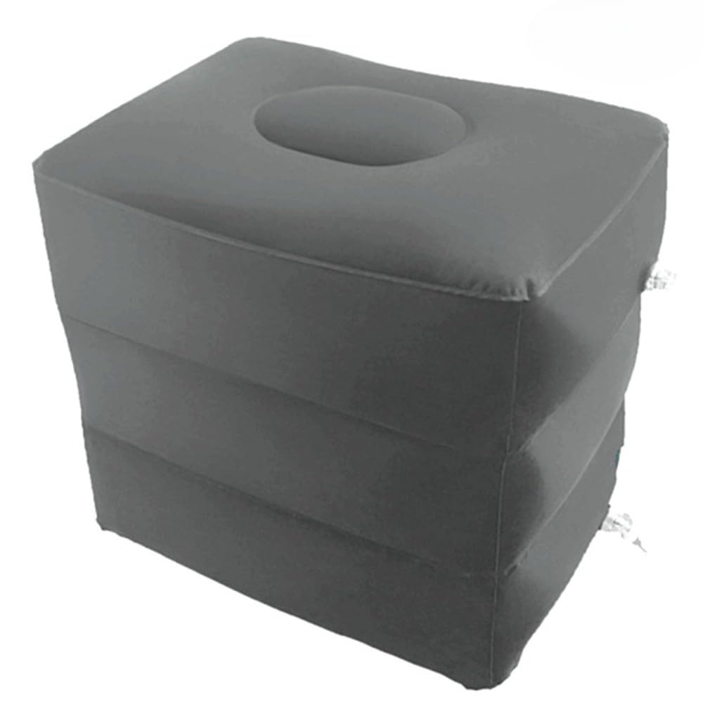 エアー足枕 空気足置き フットレスト プラスチック 足の疲れむくみ対策 高さ調節できる 車内 飛行機 バ..