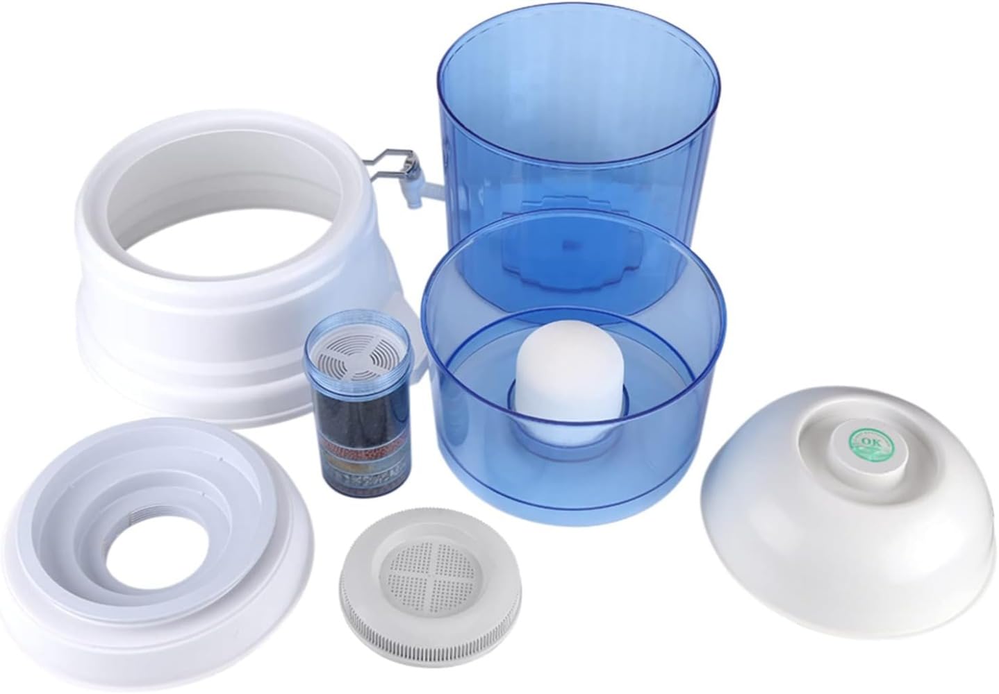 キッチン用品16L浄水器セラミックカーボンミネラル精製フィルターディスペンサーろ過システム (ホワイト,14L) [並行輸入品]