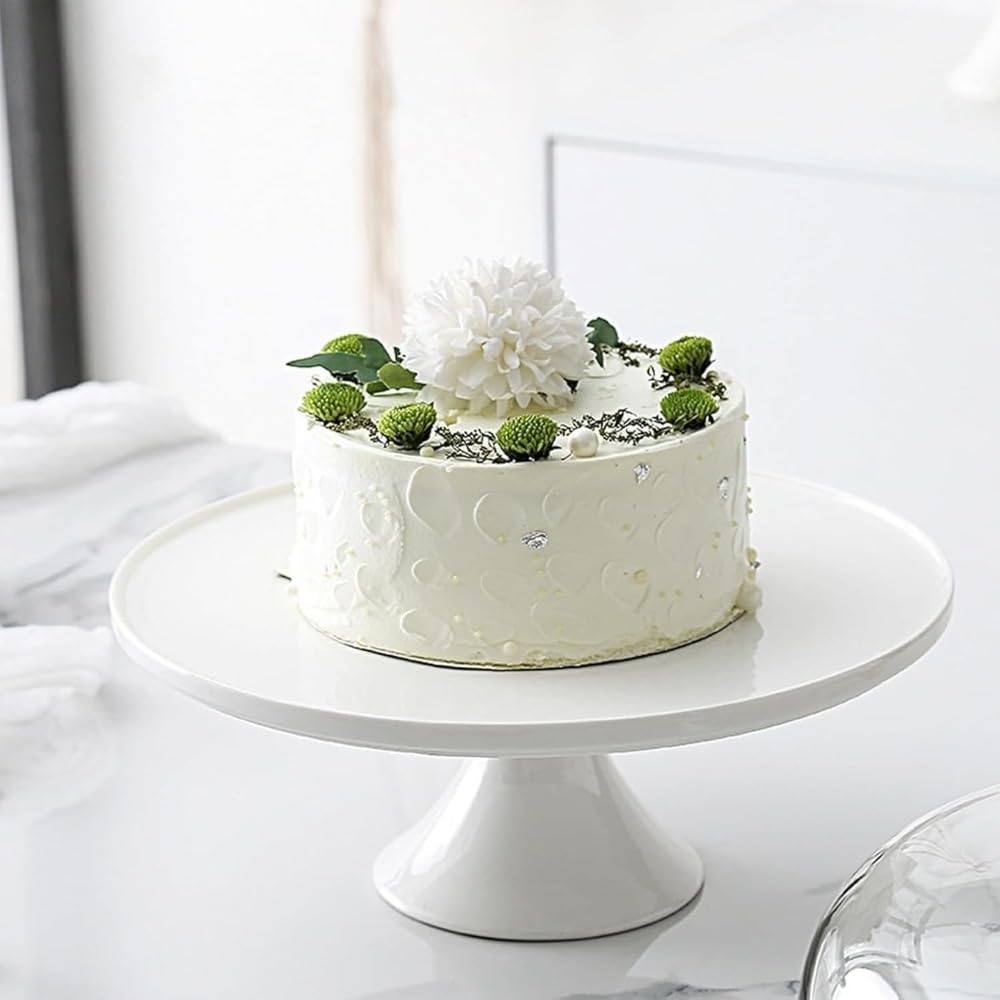 ケーキ スタンド磁器 ラウンド デザート スタンド白セラミック ディスプレイ ボード食品サービング ト..