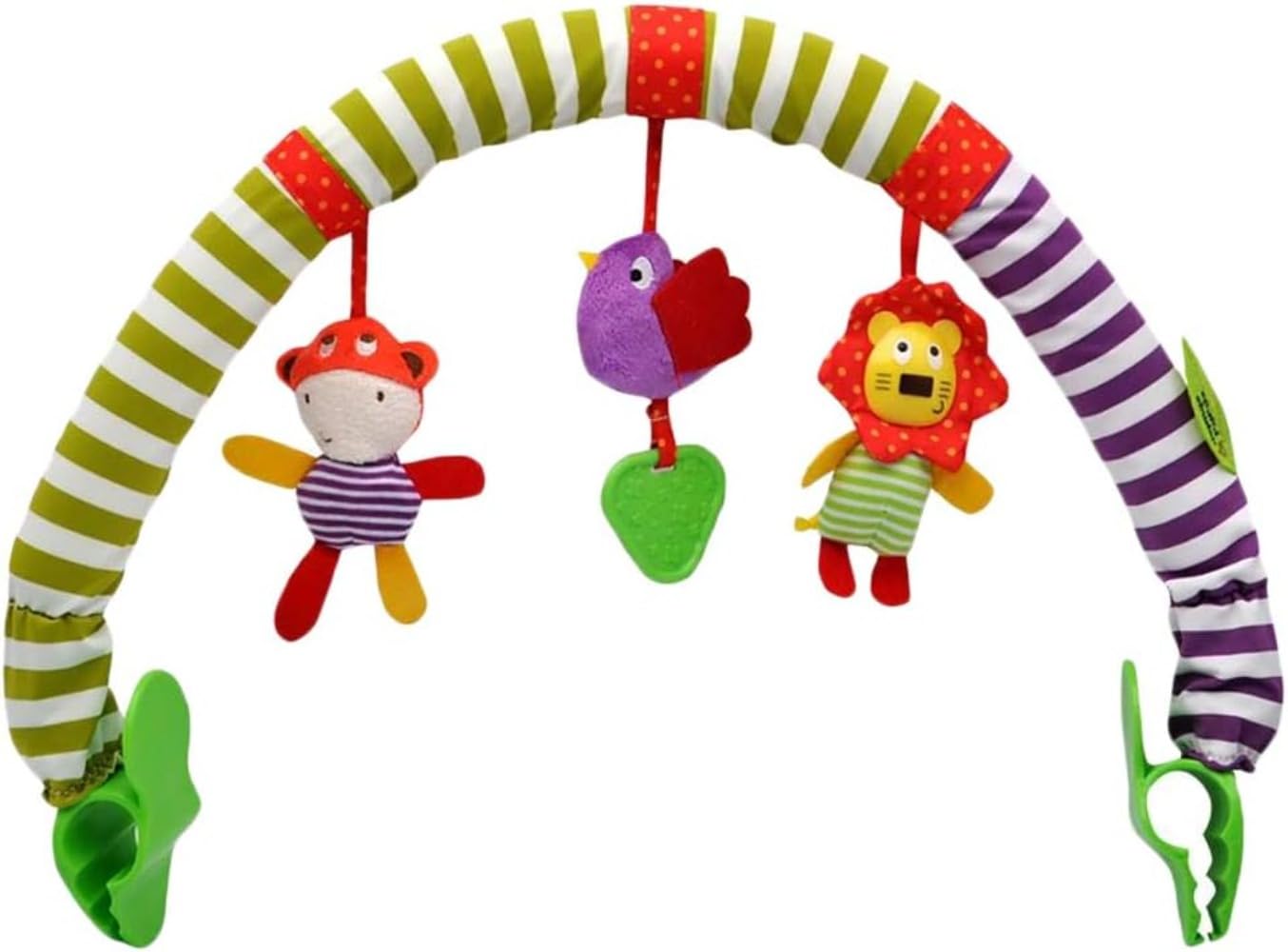 ベビーカーおもちゃ ぶら下げ玩具 ぬいぐるみ 音鳴り 聴覚に刺激 ベッドクリップ チャイルドシート 挟むだけ おでかけ用 発育促進 寝かしつけ ベビーカー用玩具 幼児用寝具 出産祝い