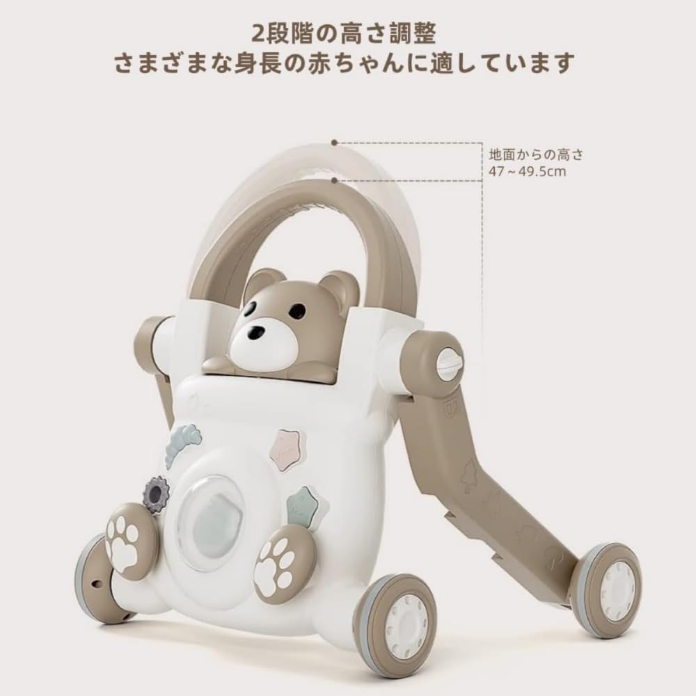 手押し車 ベビーウォーカー【4in1 手押し車/バランスカー/キックボード/トロリー】三輪車 乗用玩具多機..