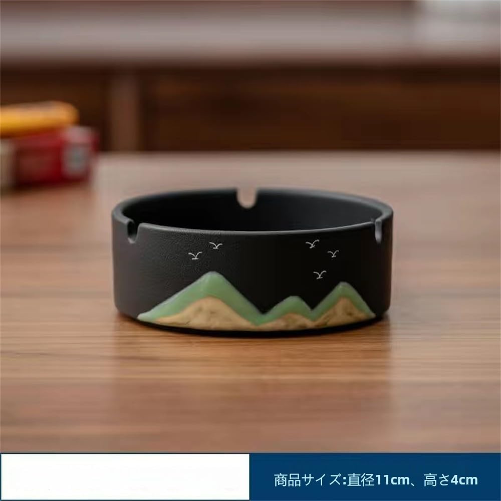 灰皿 ふた付き 陶器 おしゃれ 大容量 卓上 はいざら インテリア 置物 小物入れ ホーム飾り (C)