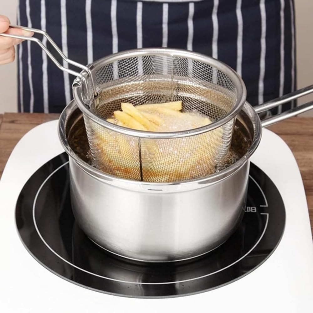 湯切り ざる ステンレス ストレーナー こし器 麺湯切り ラーメンてぼ うどんてぼ ハンドル付き メッシ..