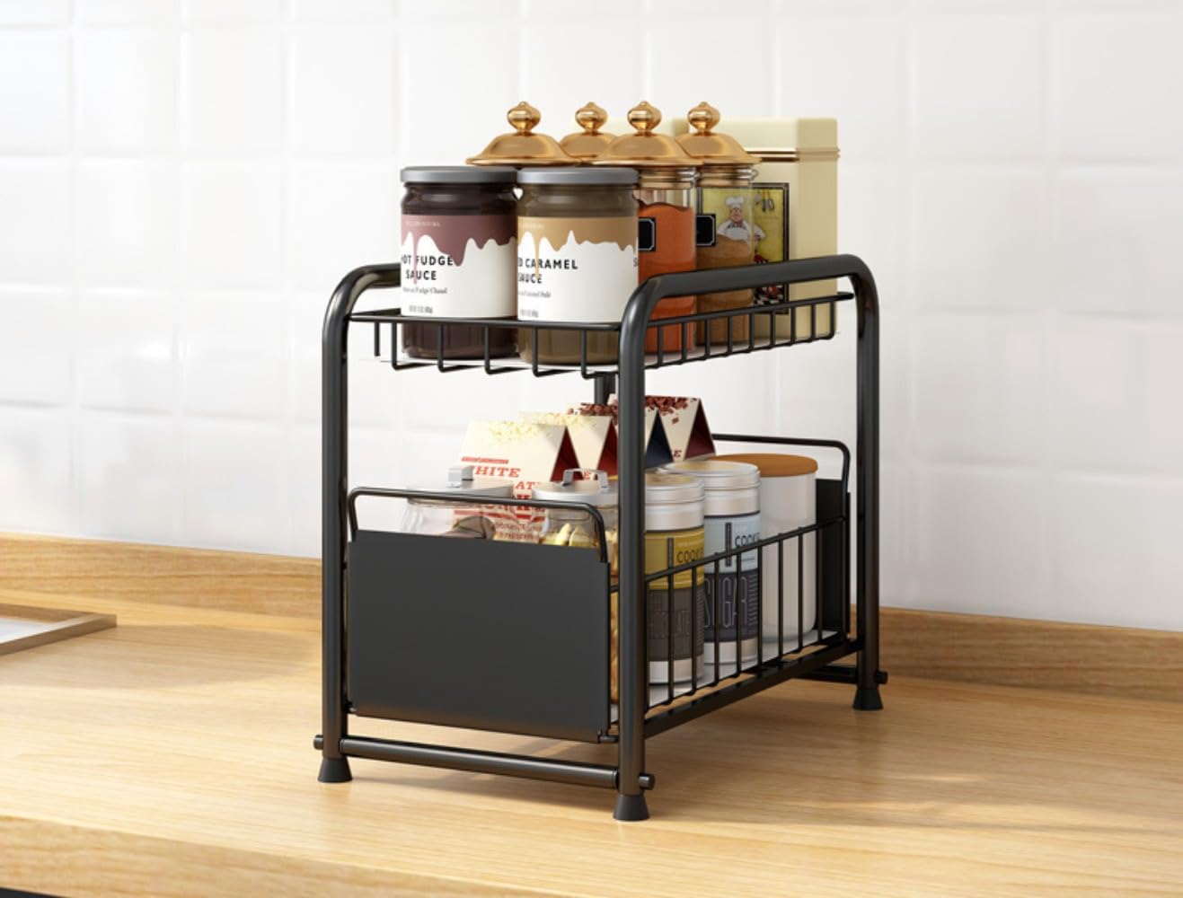 シンク下ラック 収納 スライド キッチン下収納 シート付き キッチン収納ラック 棚 台所 流し台 洗面台..