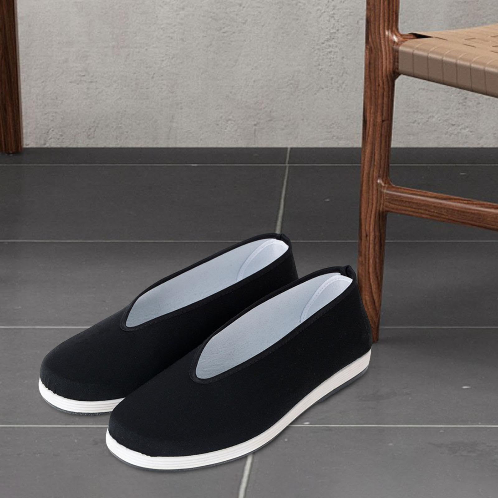 カンフーシューズ キャンバスシューズ 滑り止めラバーソール 男性と女性用、通気性、中国の伝統的な靴 武道靴