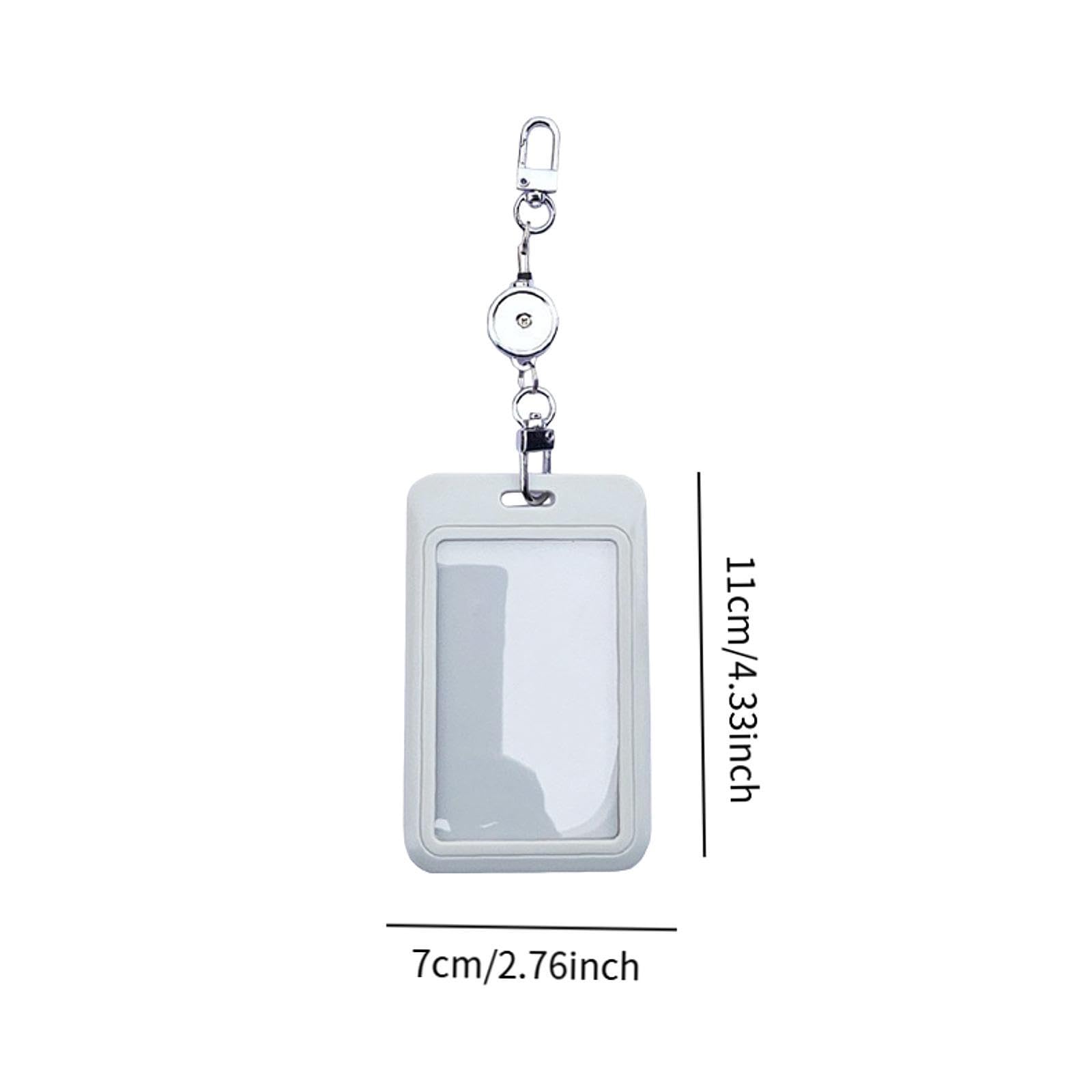 看護師バッジホルダー、引き込み式リール付きIDバッジホルダー、縦型IDカード、病院勤務、クレジットカード、学生、女性用, ライトグレー